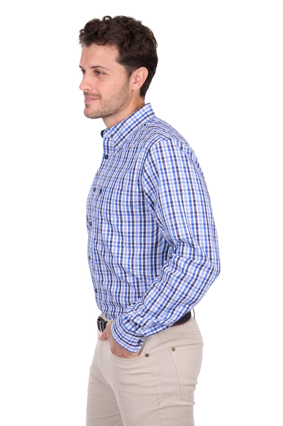 Men’s Andrew Check 1 Pocket Long Sleeve Shirt