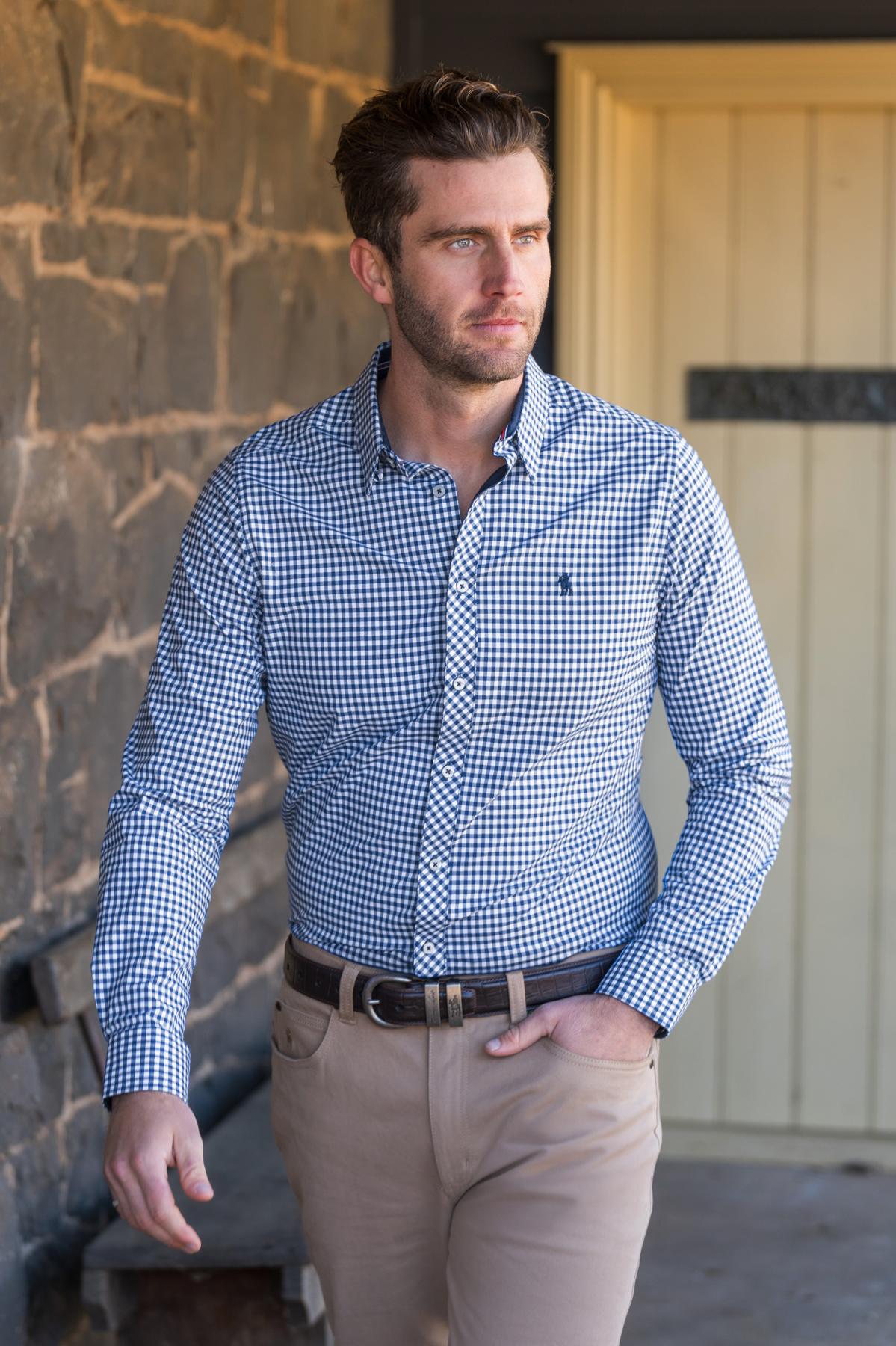 Men’s Anthony Check Tailored Long Sleeve Shirt