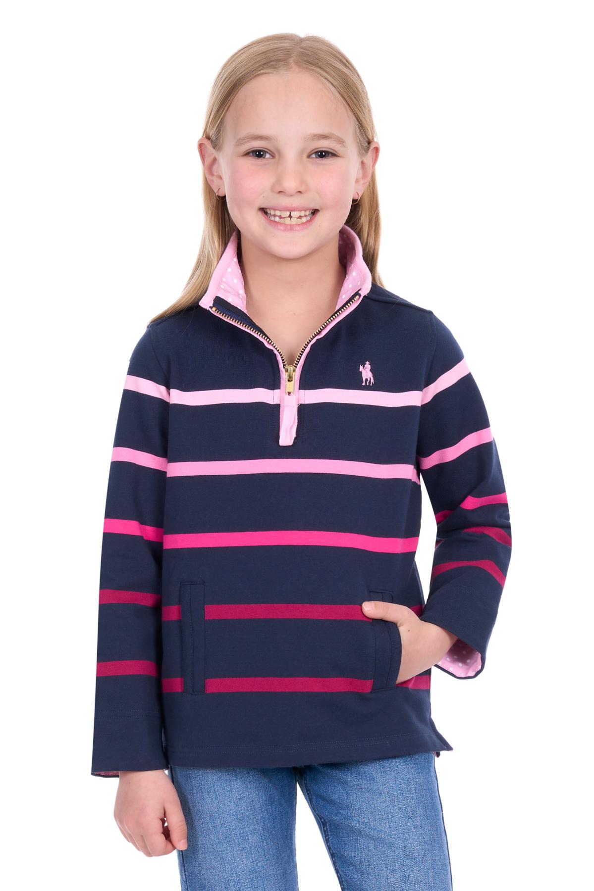 Girl's Gemma 1/4 Zip Stripe Rugby