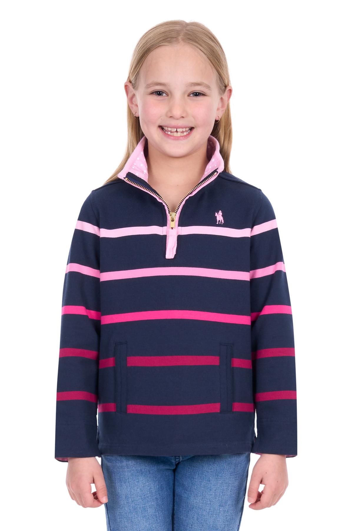 Girl's Gemma 1/4 Zip Stripe Rugby