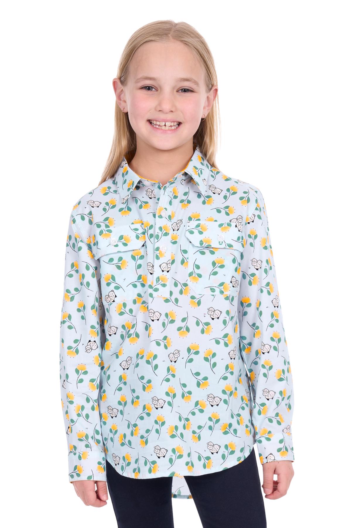 Kid's Suzie Half Placket Long Sleeve Shirt