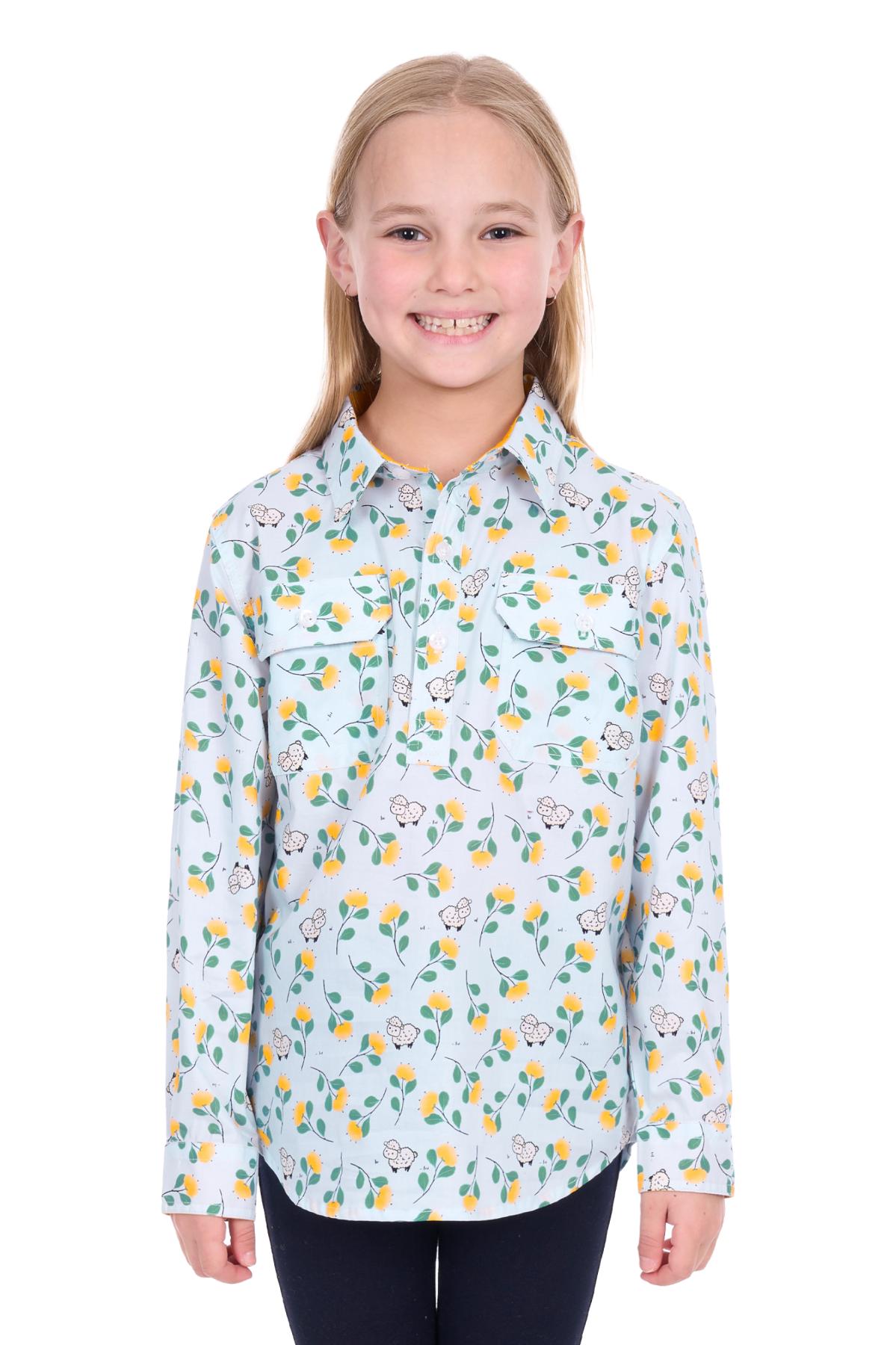 Kid's Suzie Half Placket Long Sleeve Shirt
