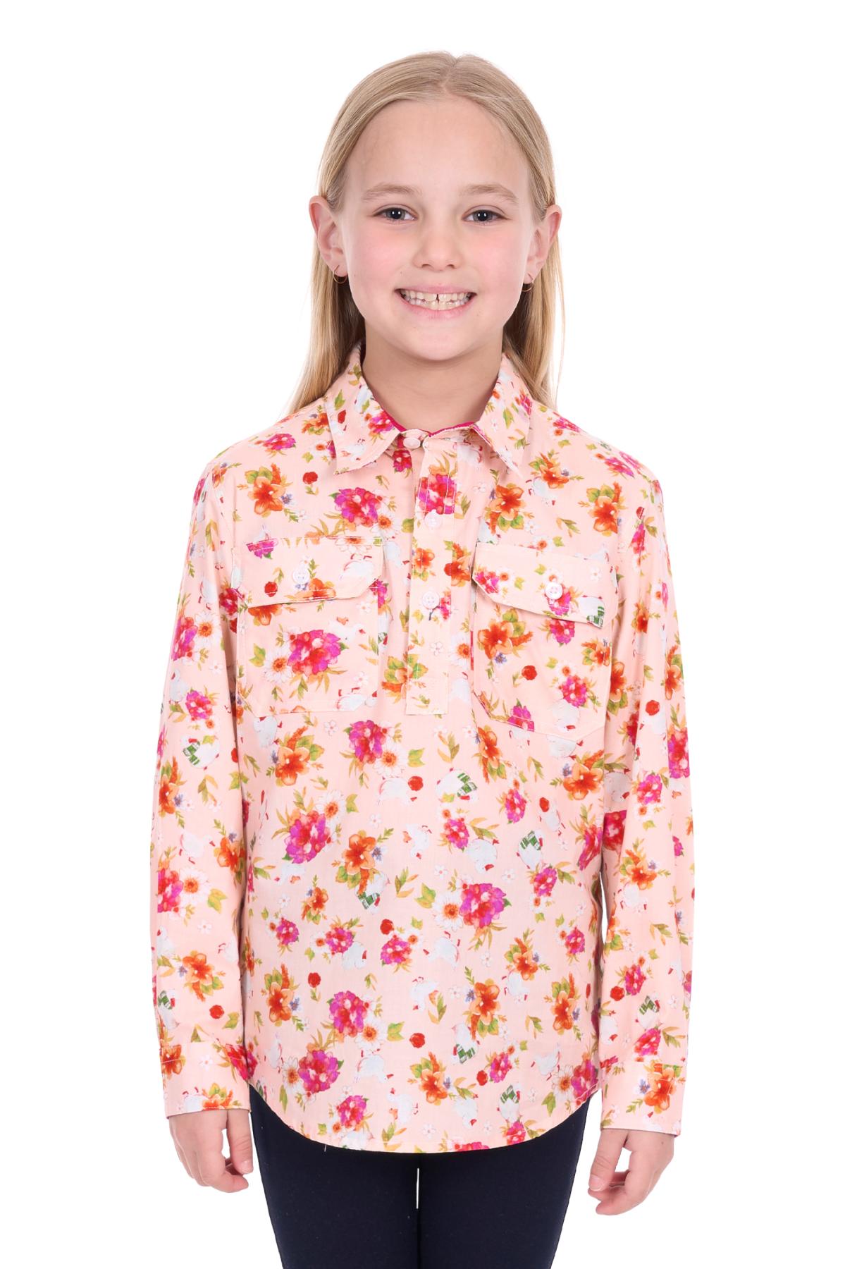 Kid's Lily Half Placket Long Sleeve Shirt