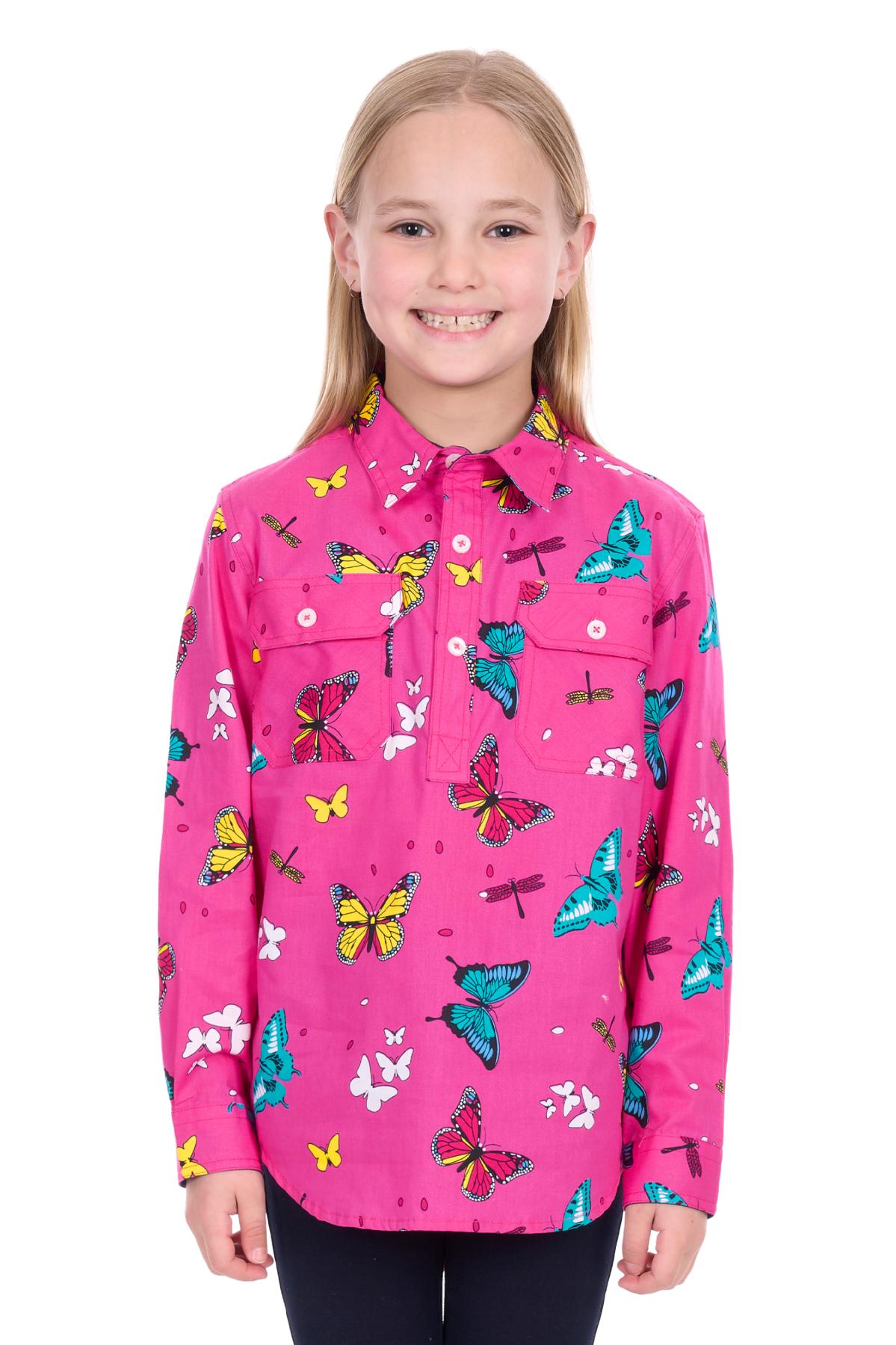 Kid's Giselle Half Placket Long Sleeve Shirt