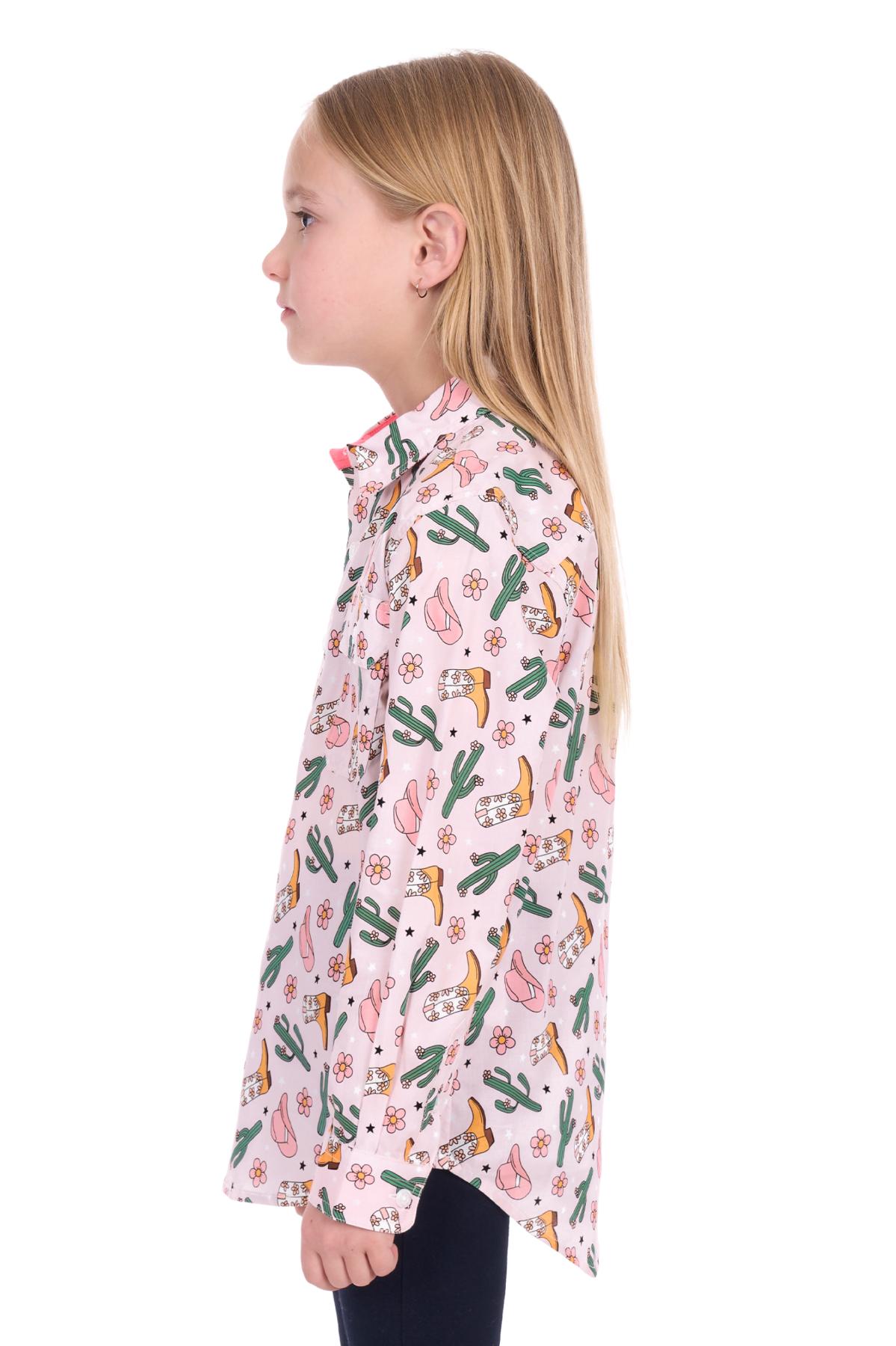 Kid's Cleo Half Placket Long Sleeve Shirt