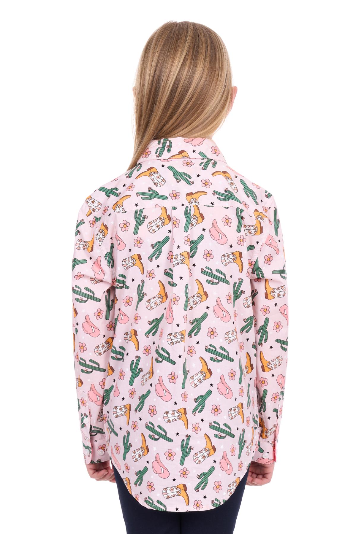 Kid's Cleo Half Placket Long Sleeve Shirt