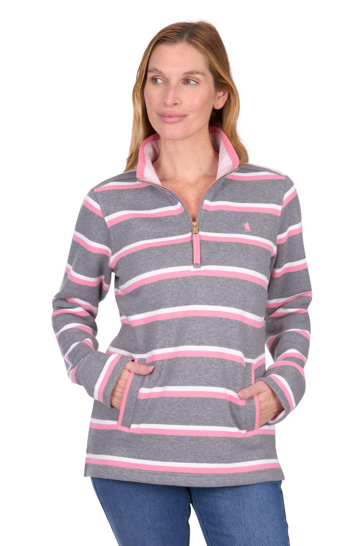 Women's Jane 1/4 Zip Stripe Rugby