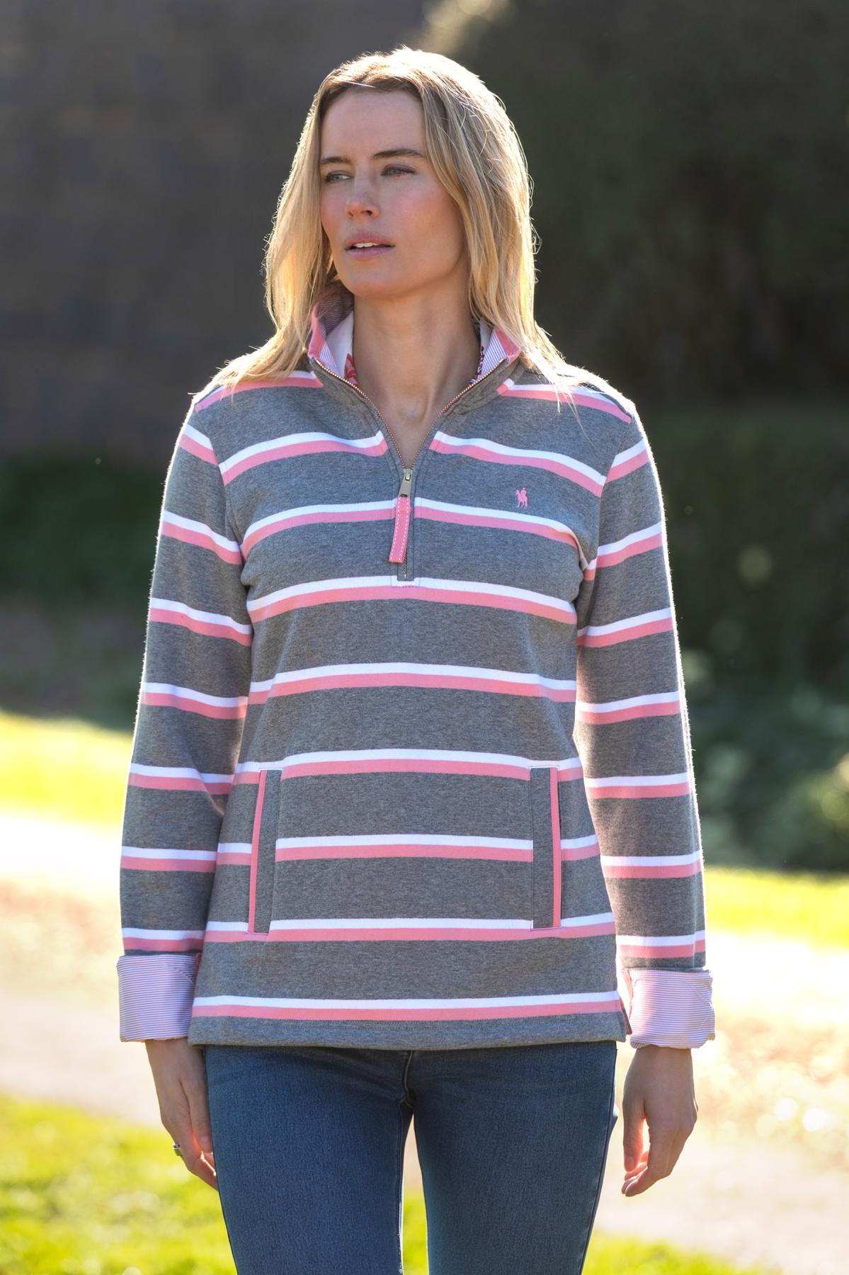 Women's Jane 1/4 Zip Stripe Rugby