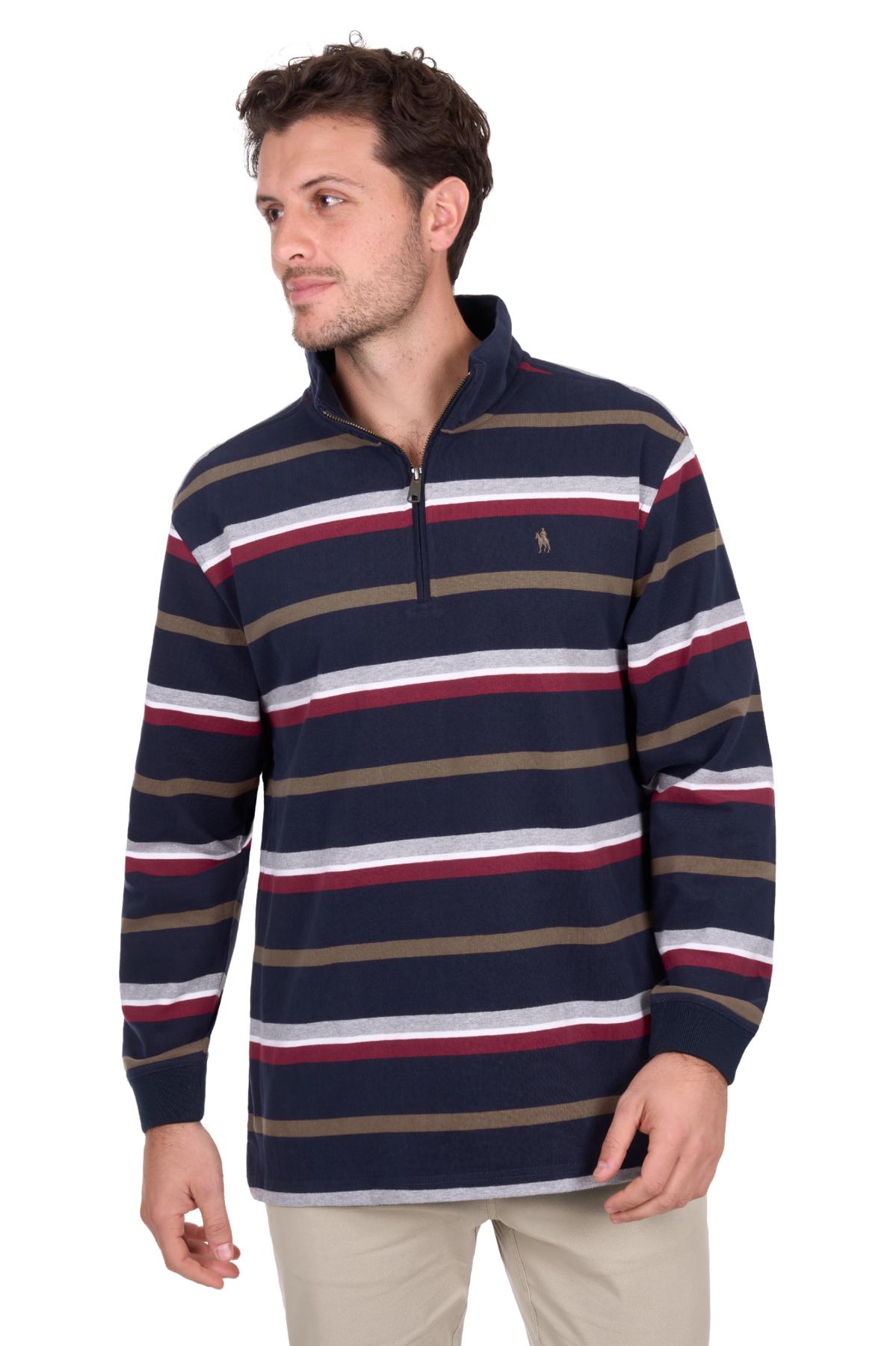 Men’s Nicholas 1/4 Zip Stripe Rugby
