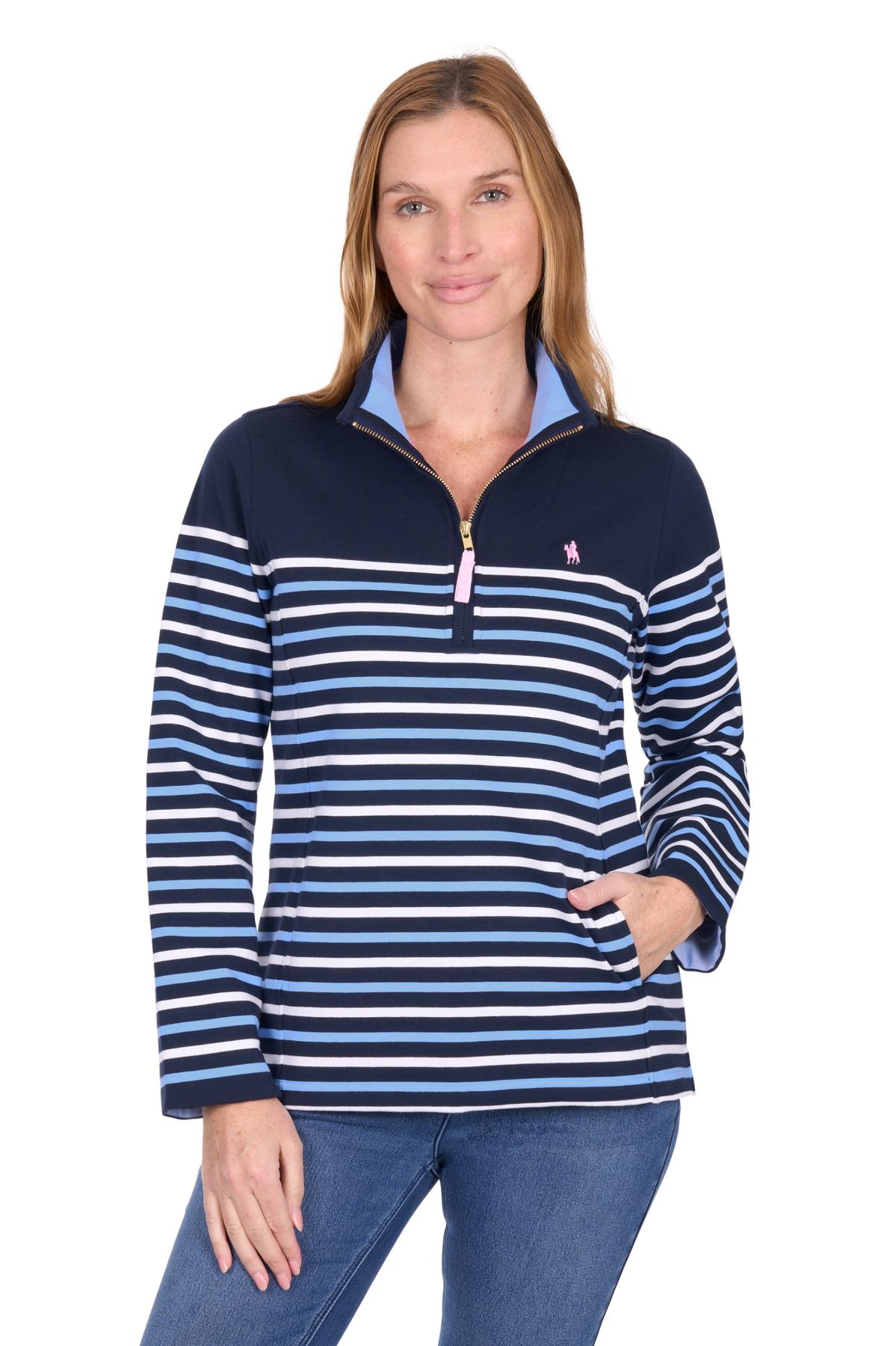 Women's Lexi 1/4 Zip Stripe Rugby