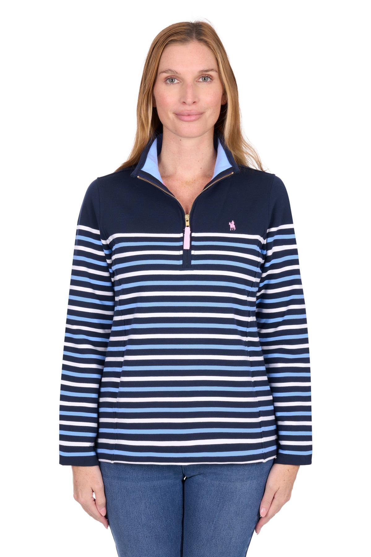 Women's Lexi 1/4 Zip Stripe Rugby