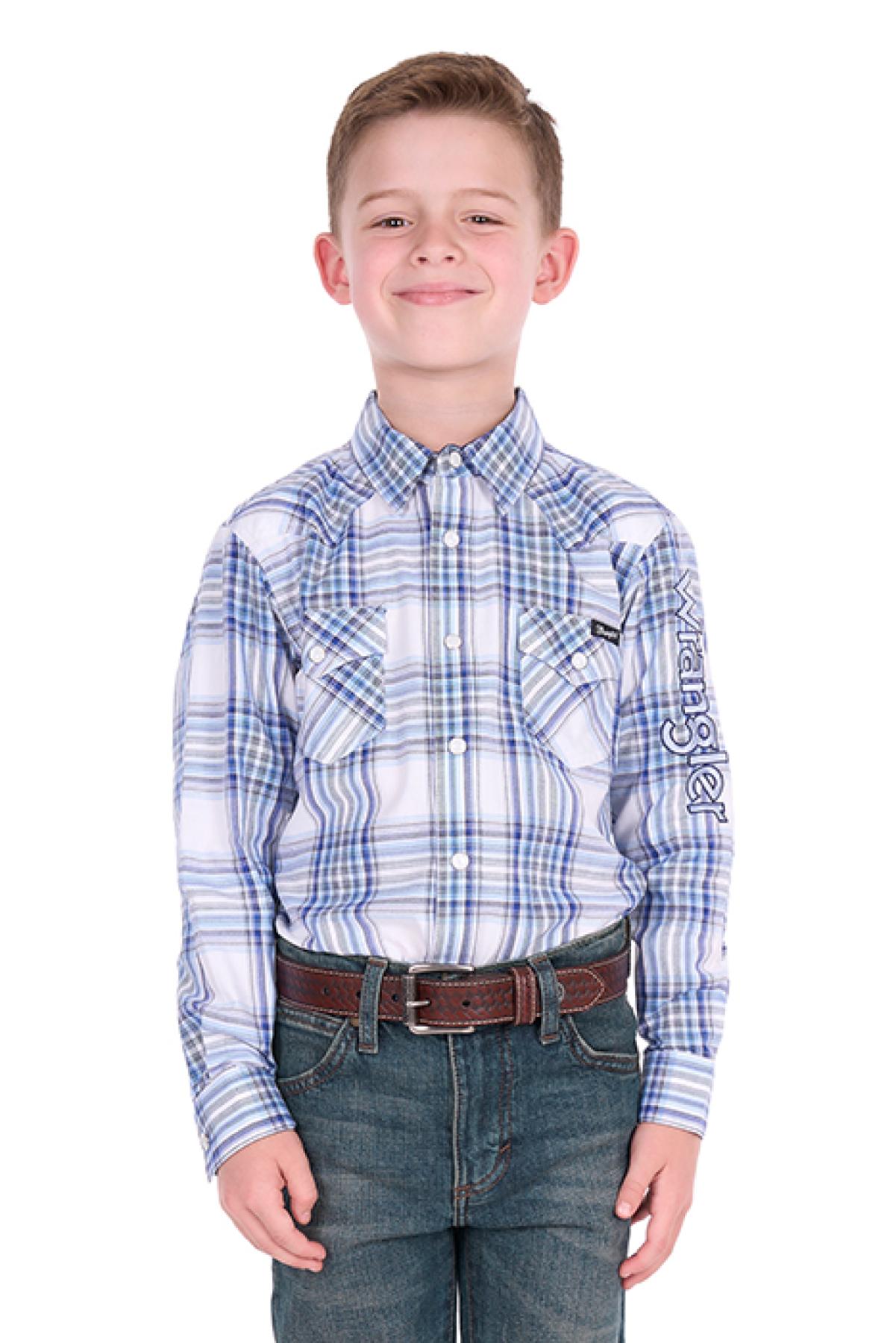 Boy’s Eric Check Logo Western Long Sleeve Shirt