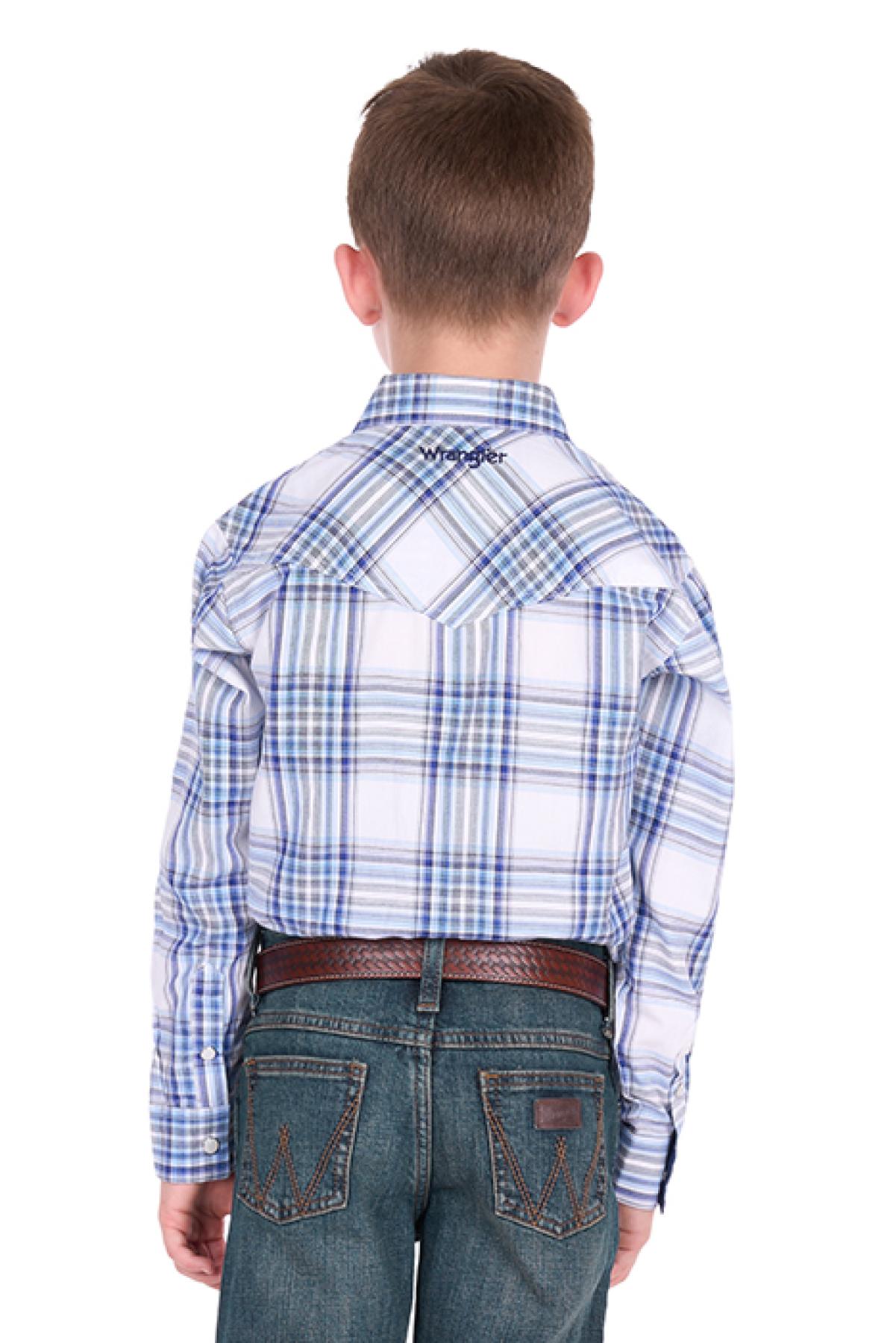 Boy’s Eric Check Logo Western Long Sleeve Shirt