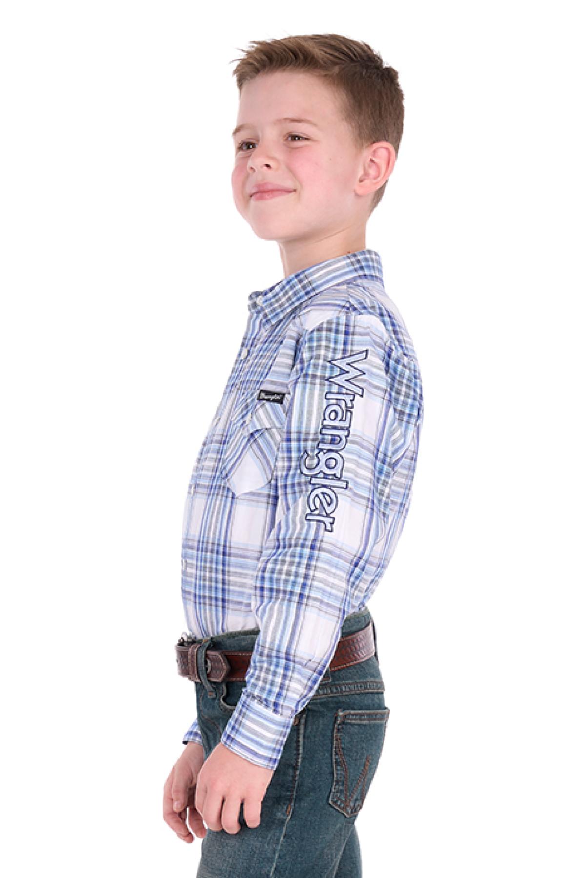 Boy’s Eric Check Logo Western Long Sleeve Shirt