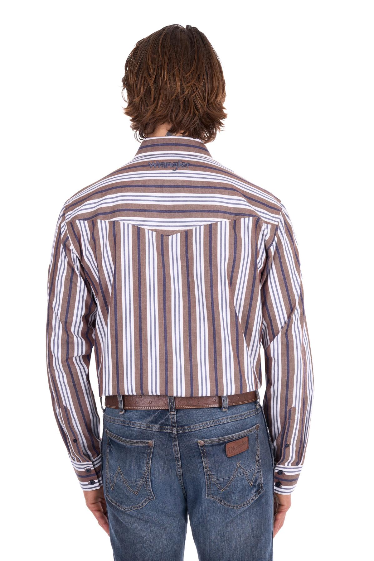 Men’s Eli Stripe Logo Western Button Down Long Sleeve Shirt