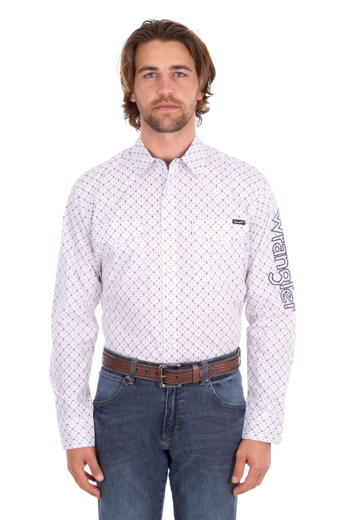 Men’s Frederick Print Logo Western Long Sleeve Shirt