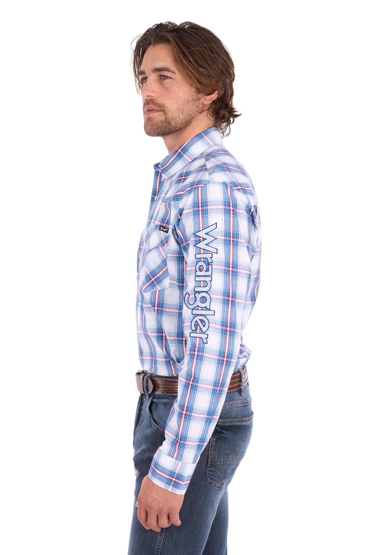 Men’s Louis Check Logo Western Long Sleeve Shirt