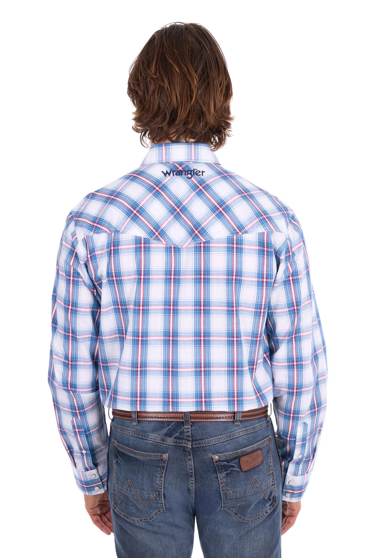 Men’s Louis Check Logo Western Long Sleeve Shirt