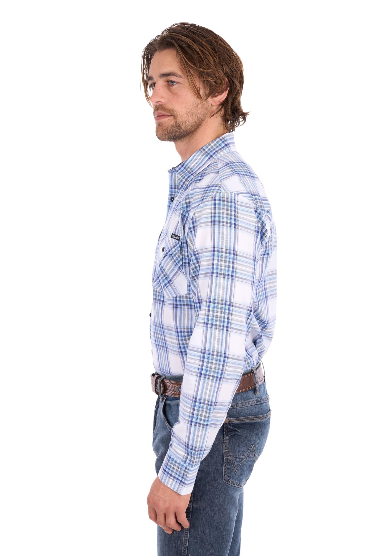 Men’s Eric Check Western Button Down Long Sleeve Shirt