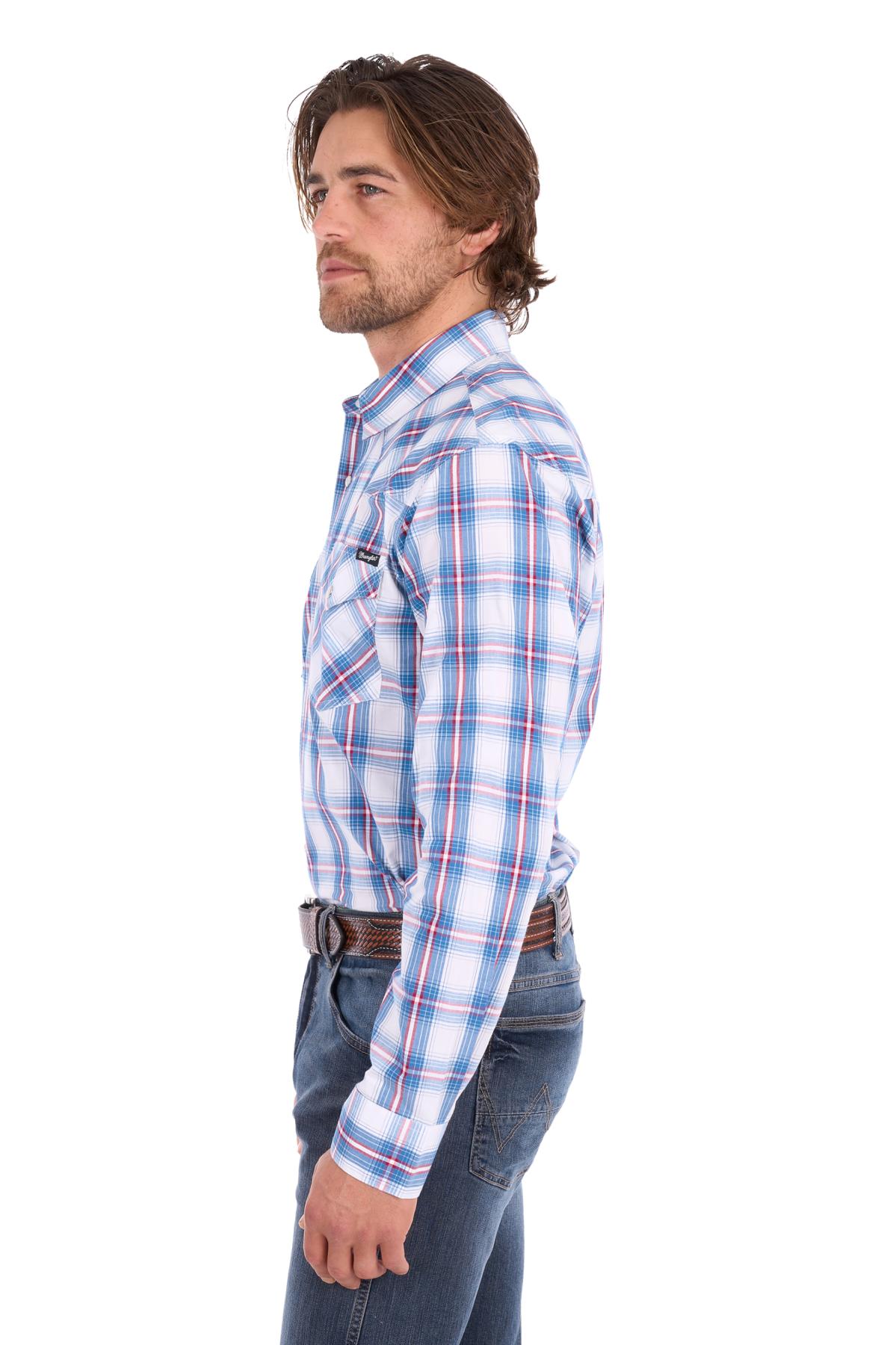 Men’s Louis Check Logo Western Long Sleeve Shirt