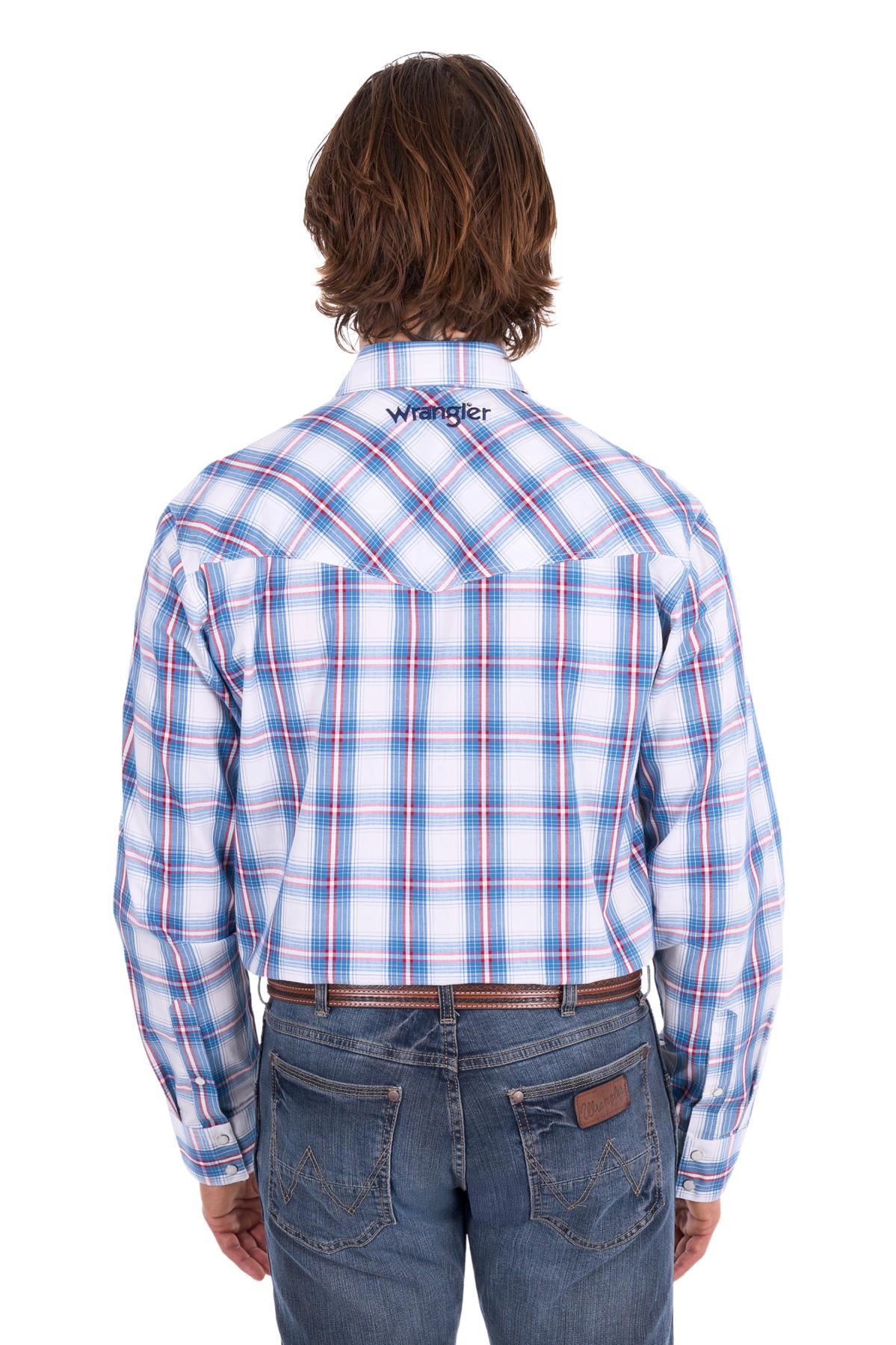 Men’s Louis Check Logo Western Long Sleeve Shirt