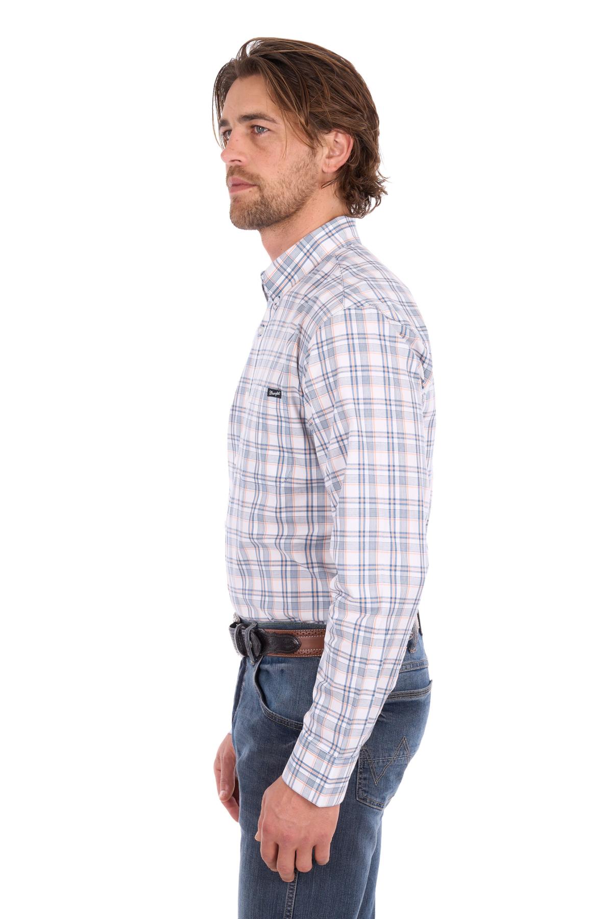 Men’s Ben Check 1 Pocket Button Down Long Sleeve Shirt