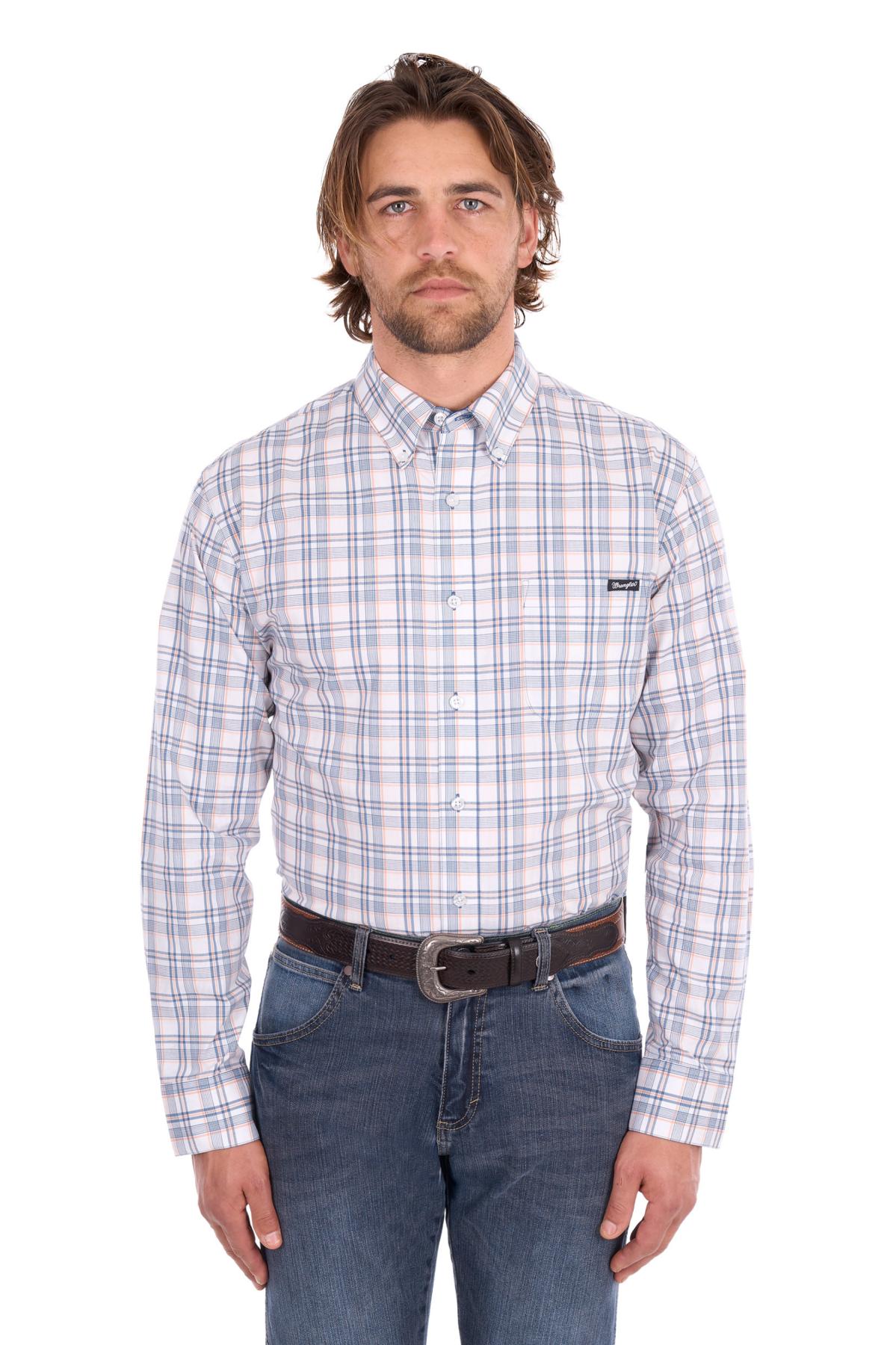 Men’s Ben Check 1 Pocket Button Down Long Sleeve Shirt