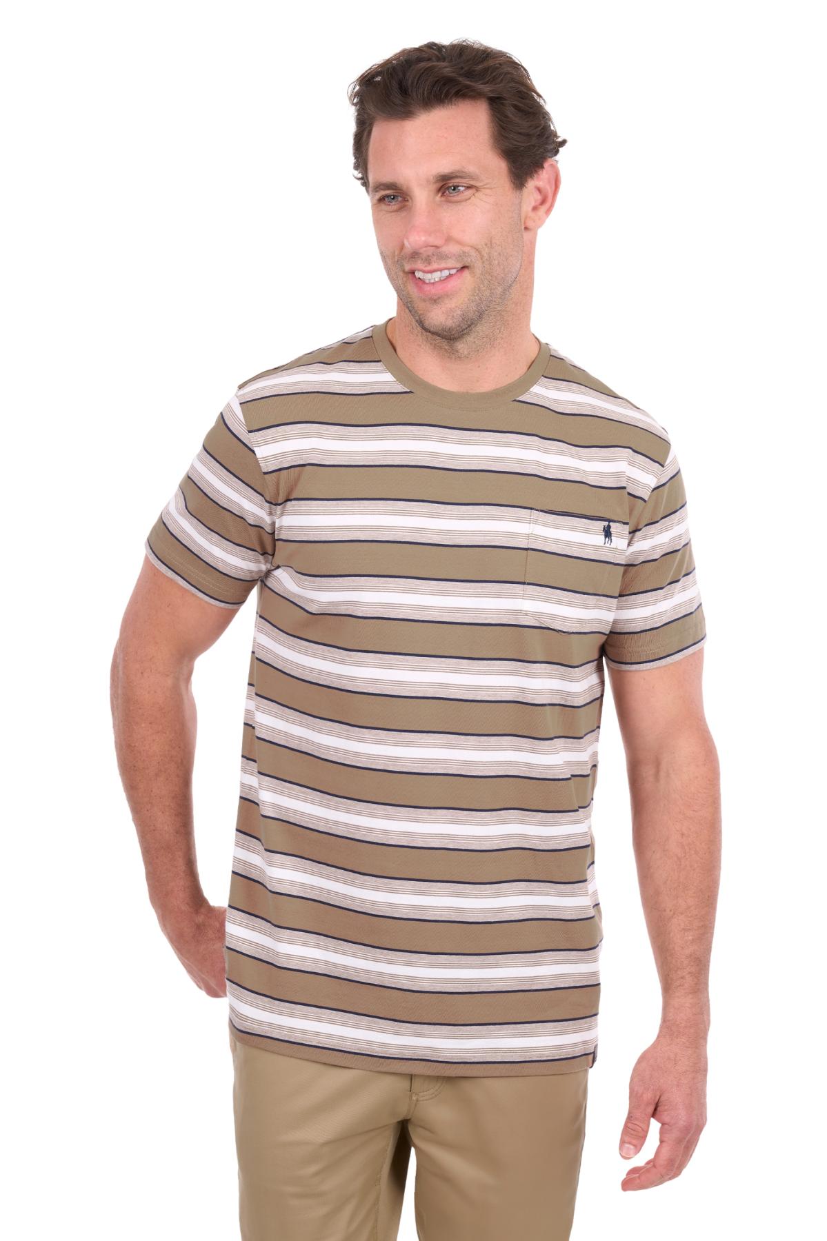 Men’s Nick Stripe 1 Pocket Short Sleeve Tee