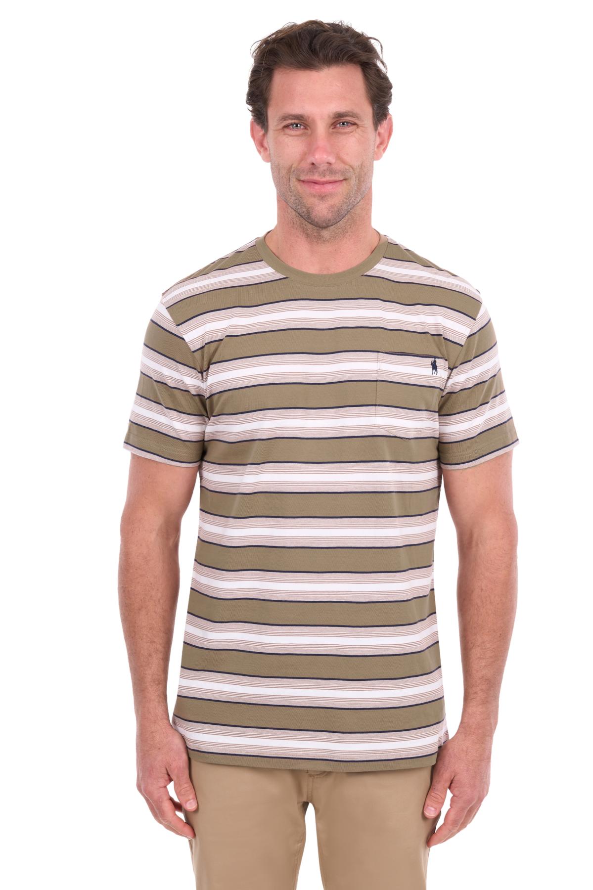 Men’s Nick Stripe 1 Pocket Short Sleeve Tee