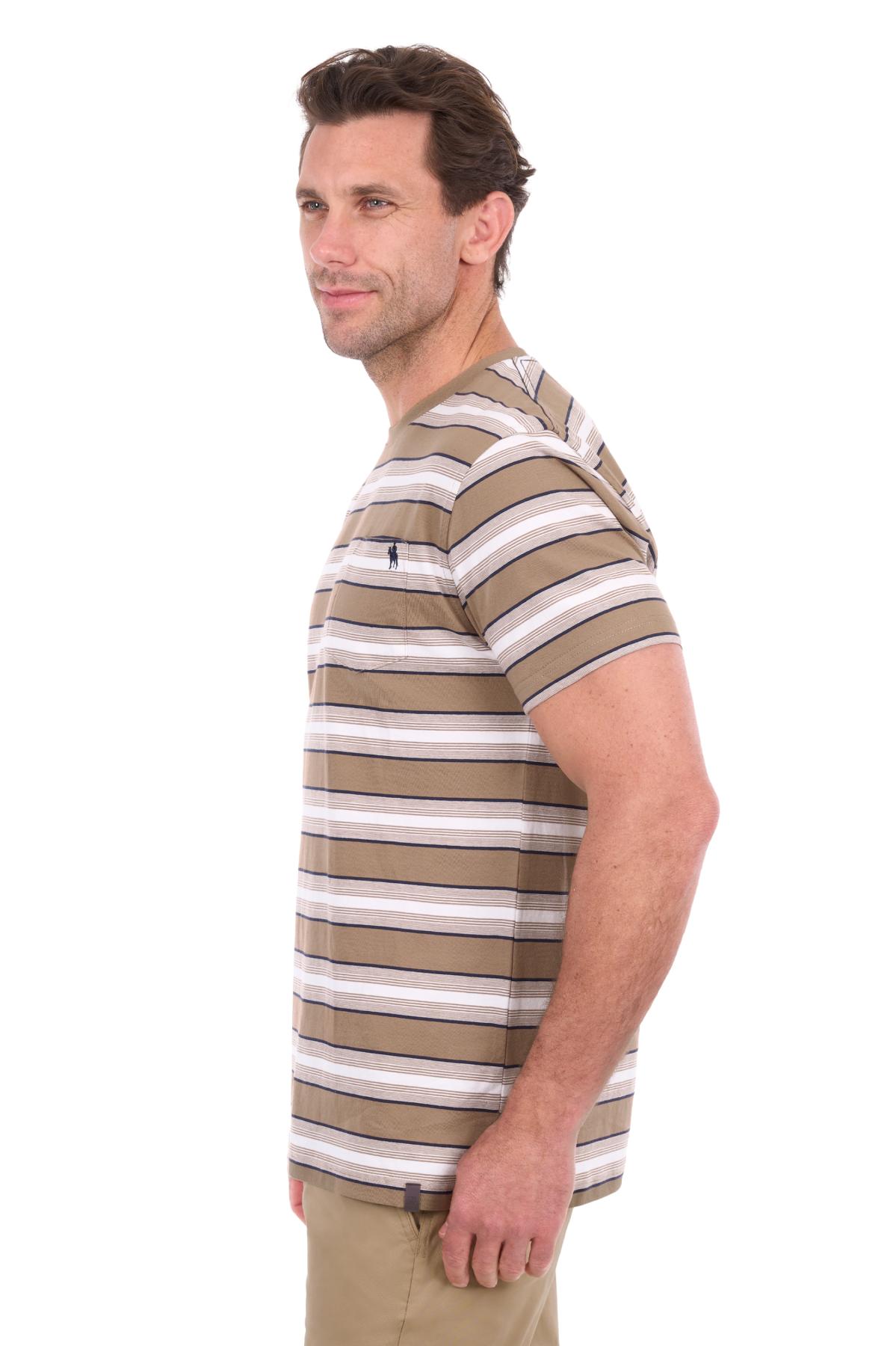 Men’s Nick Stripe 1 Pocket Short Sleeve Tee