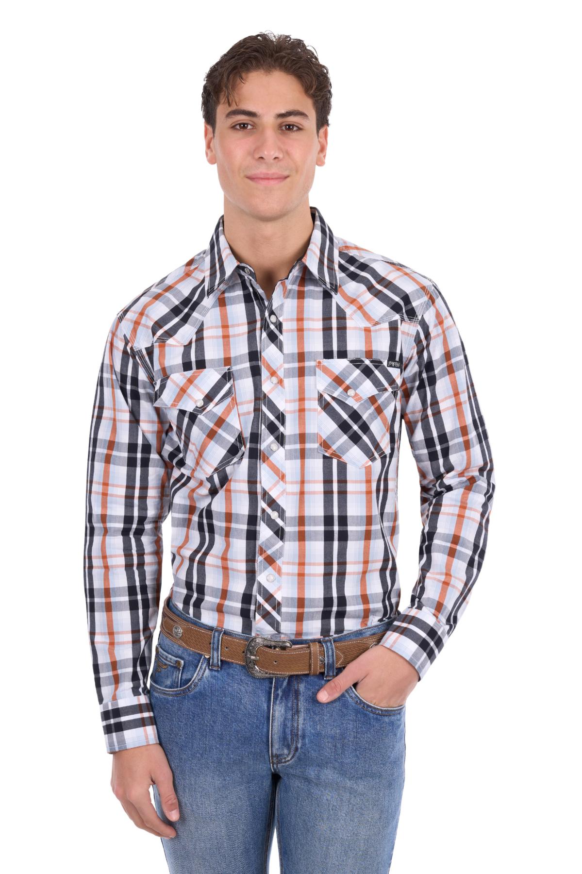 Men’s Terry Check Western Long Sleeve Shirt