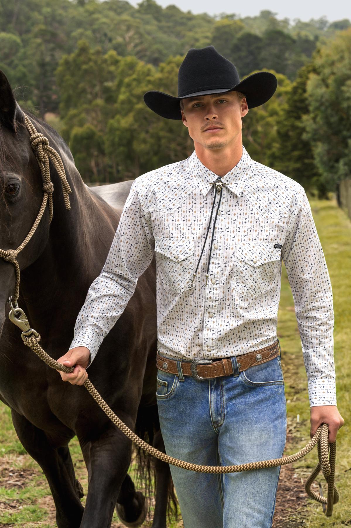 Men’s Keith Print Western Long Sleeve Shirt