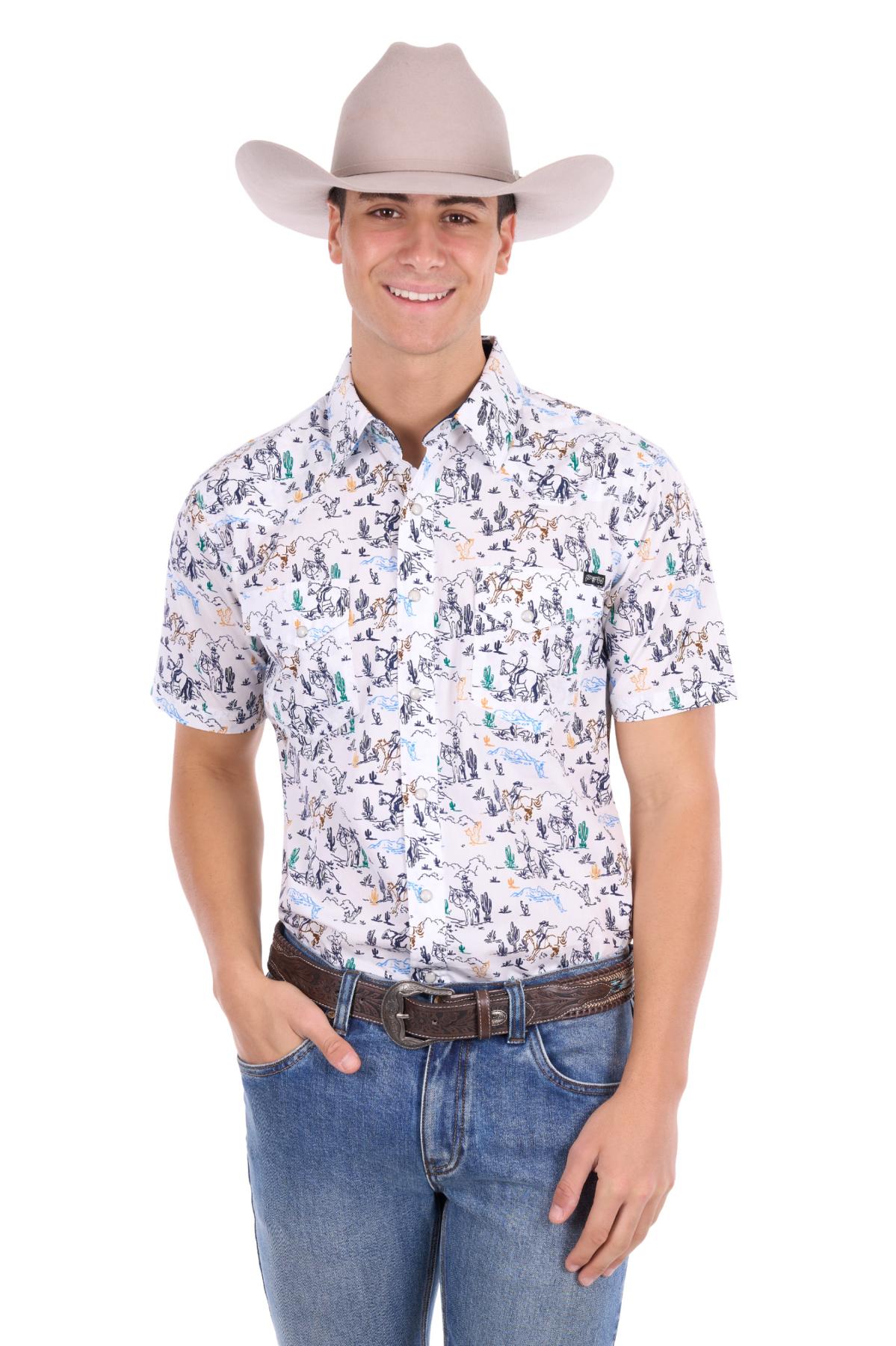 Men’s Mike Print Western Short Sleeve Shirt