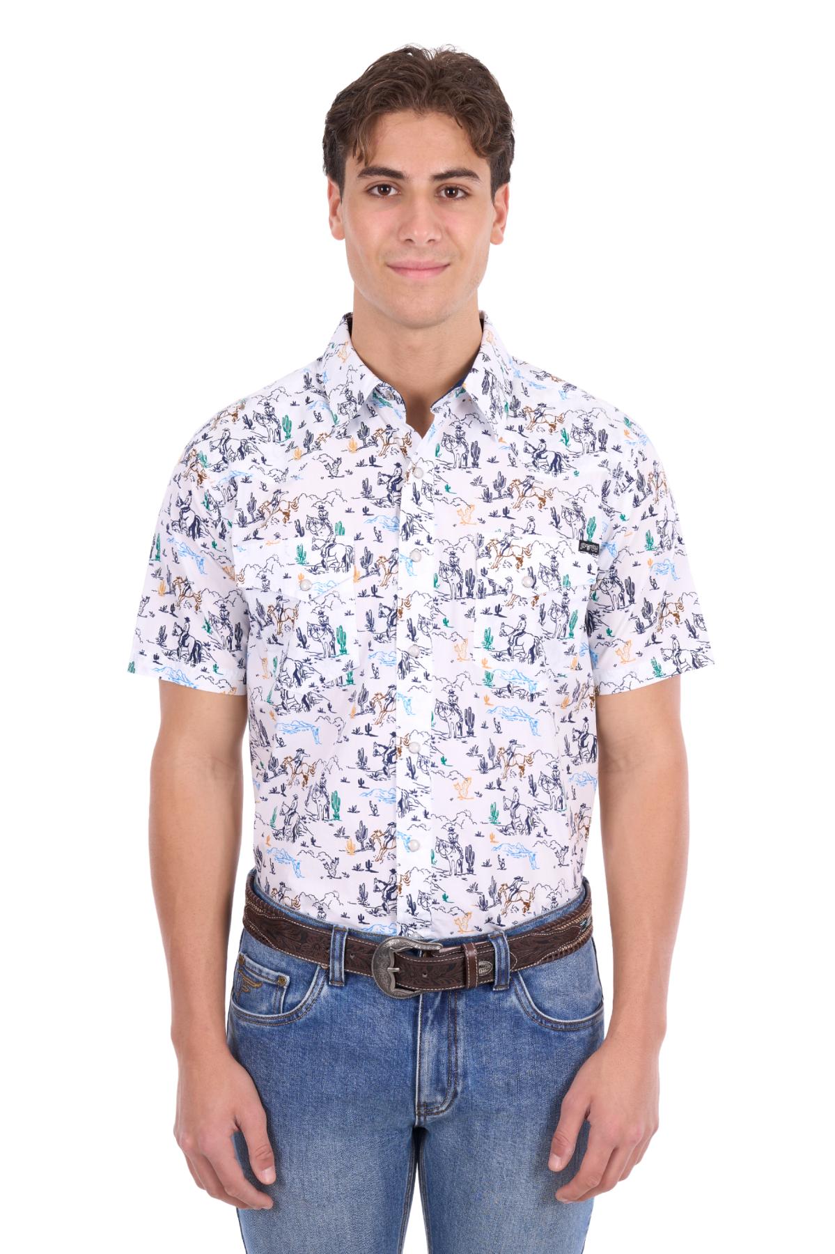 Men’s Mike Print Western Short Sleeve Shirt