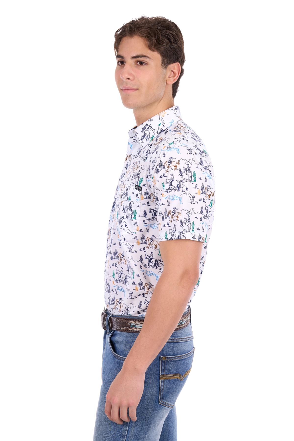 Men’s Mike Print Western Short Sleeve Shirt
