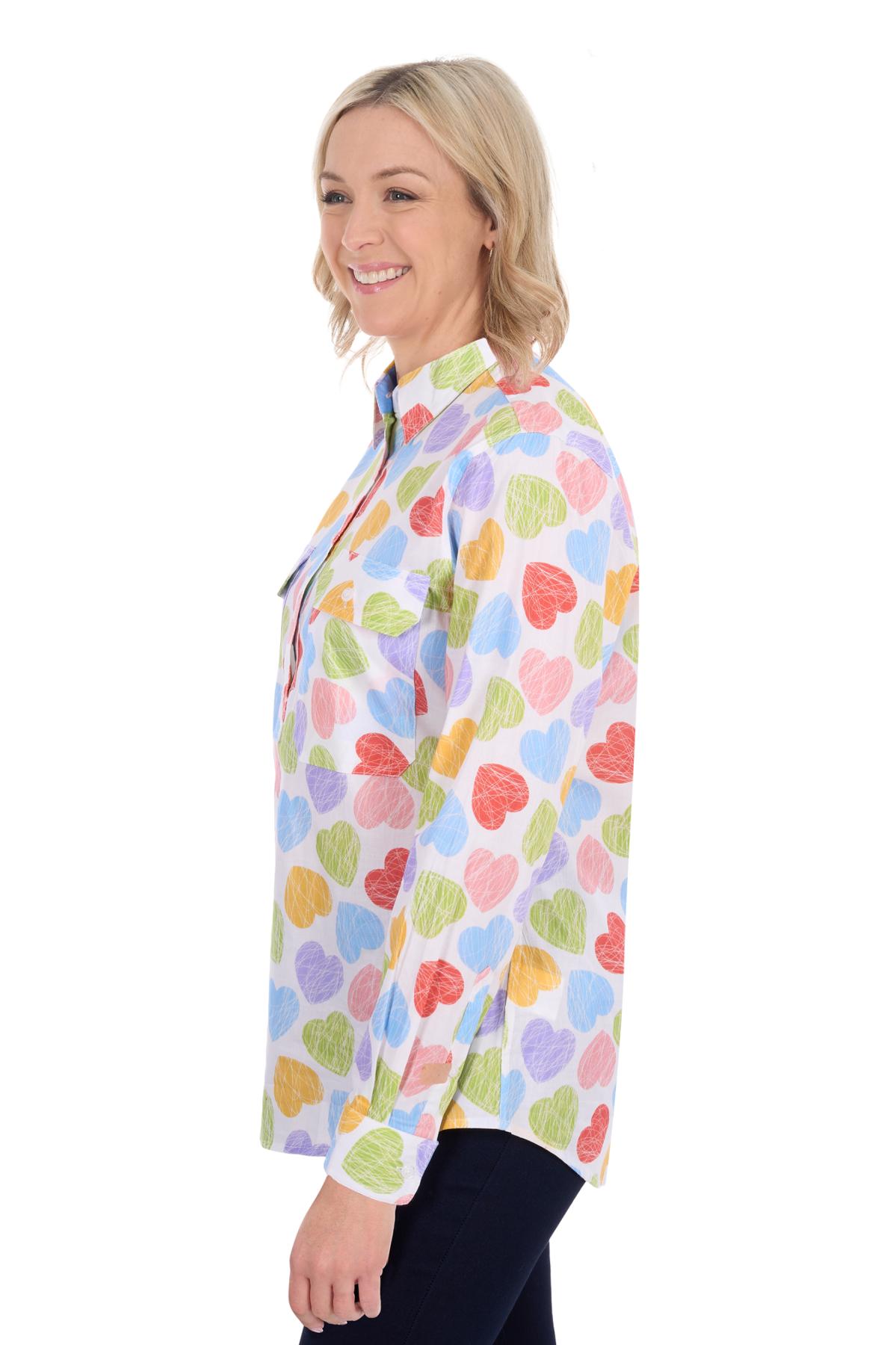 Women’s Polly Half Placket Long Sleeve Shirt