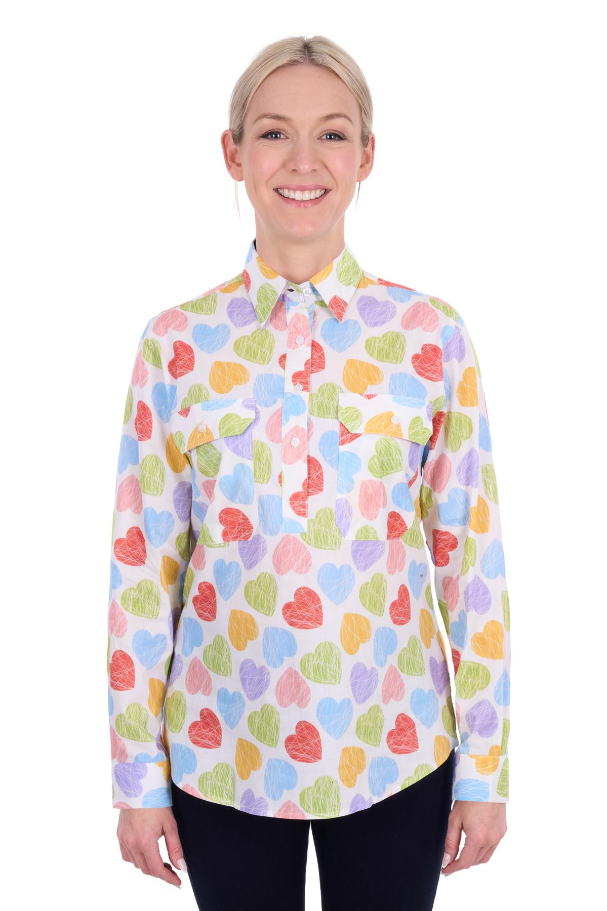 Women’s Polly Half Placket Long Sleeve Shirt