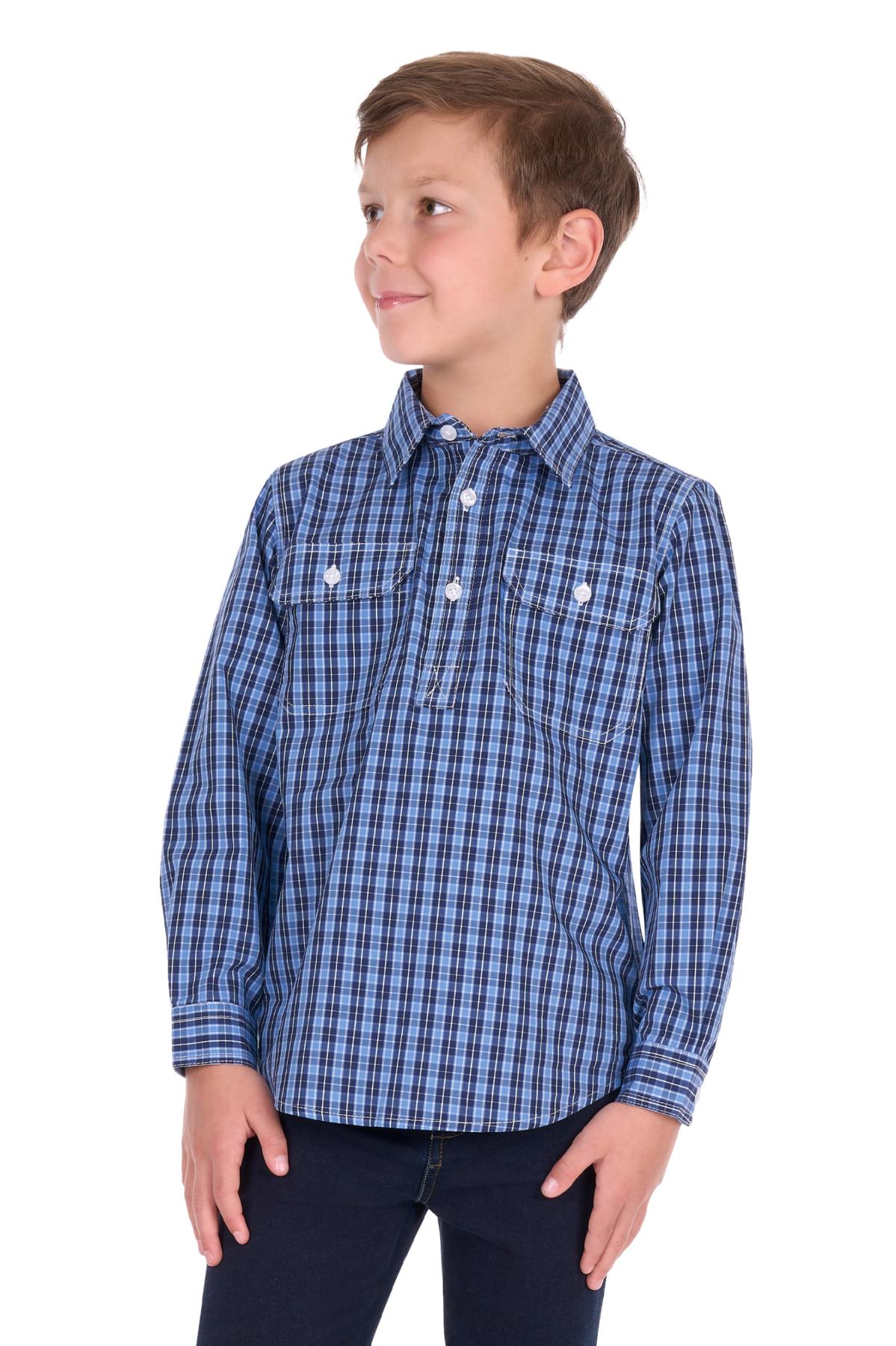 Kid’s Wyatt Half Placket Long Sleeve Shirt