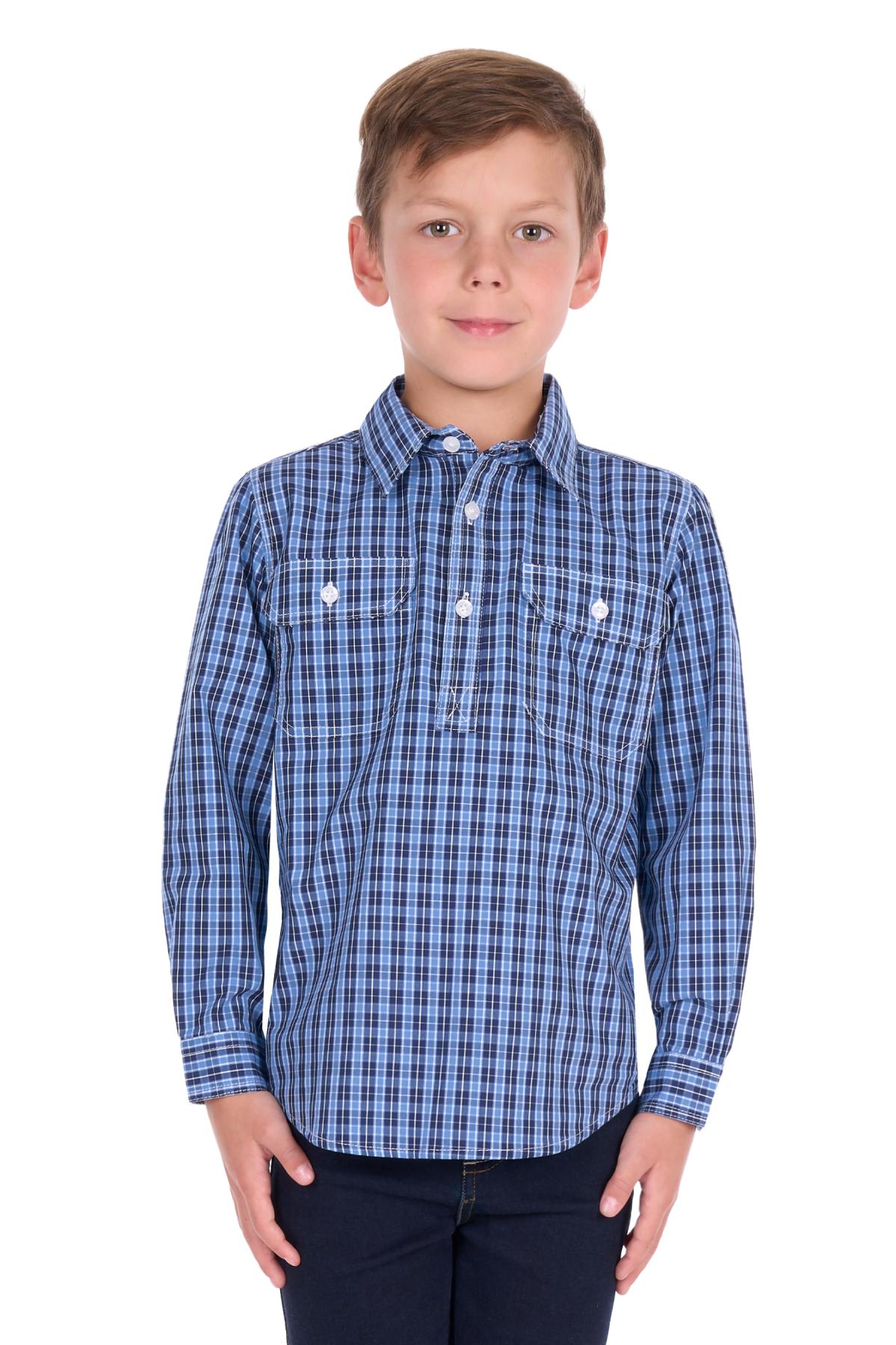 Kid’s Wyatt Half Placket Long Sleeve Shirt