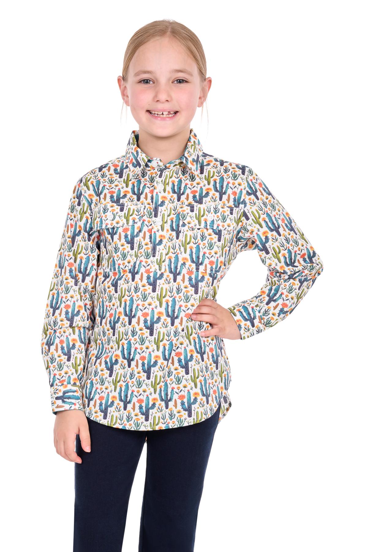 Kid’s Alba Half Placket Long Sleeve Shirt