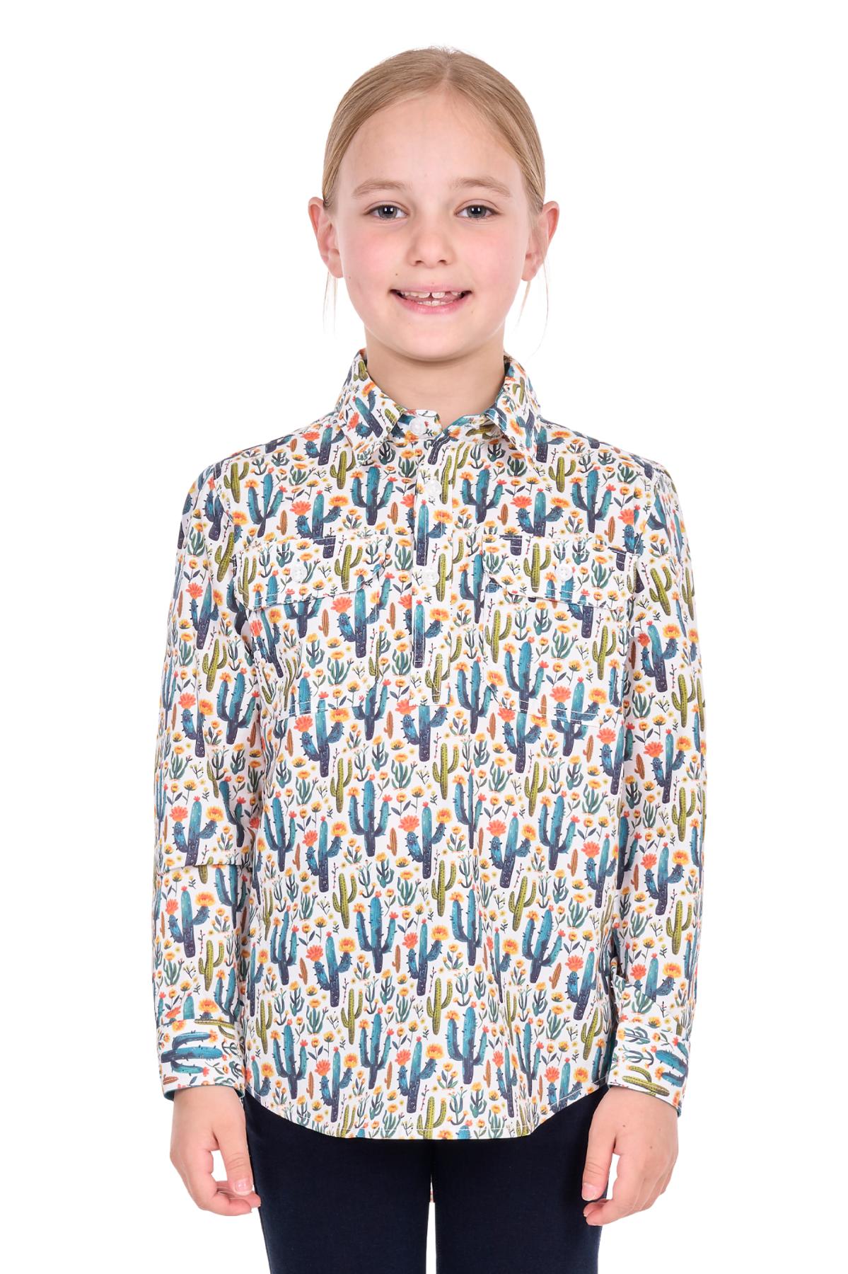 Kid’s Alba Half Placket Long Sleeve Shirt