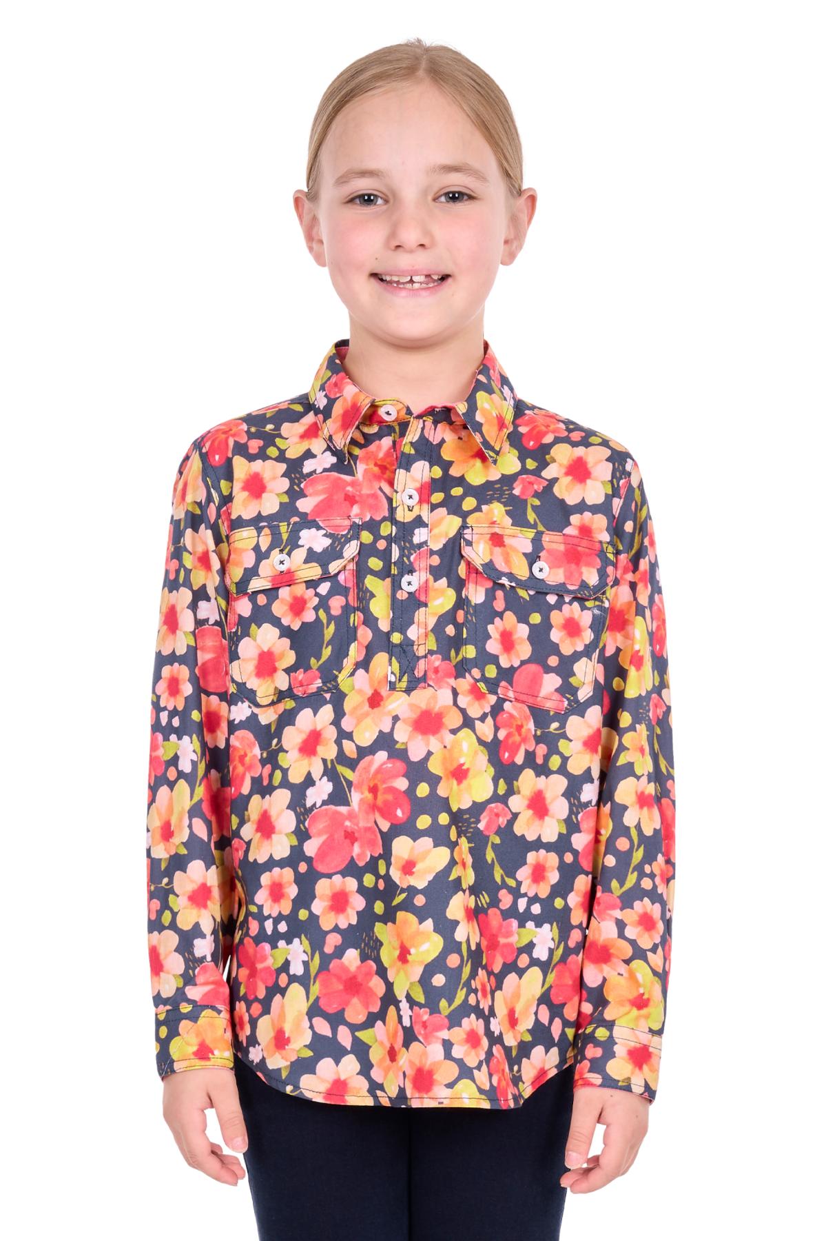Kid’s Shanni Half Placket Long Sleeve Shirt
