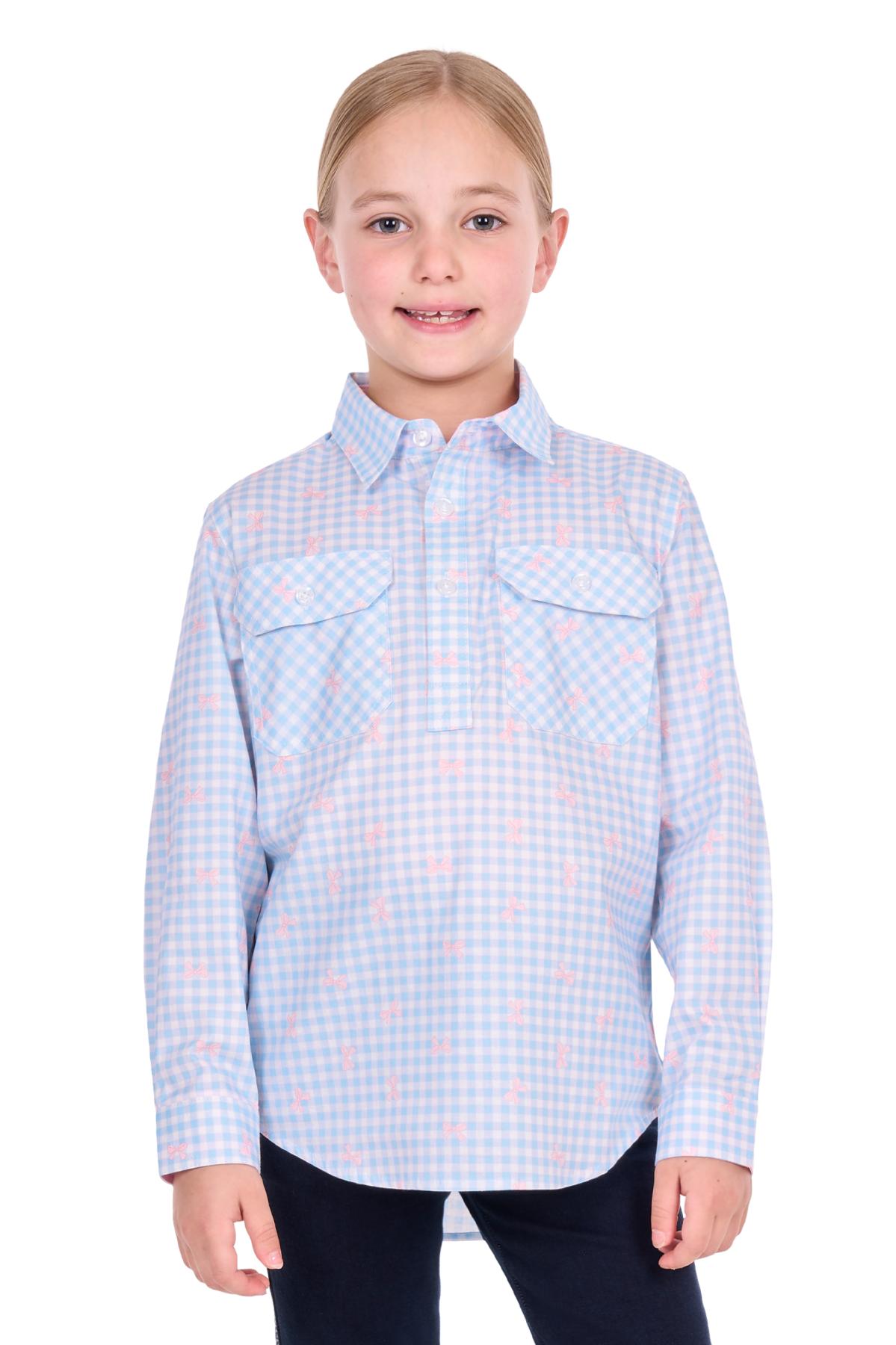Kid’s Lillia Half Placket Long Sleeve Shirt
