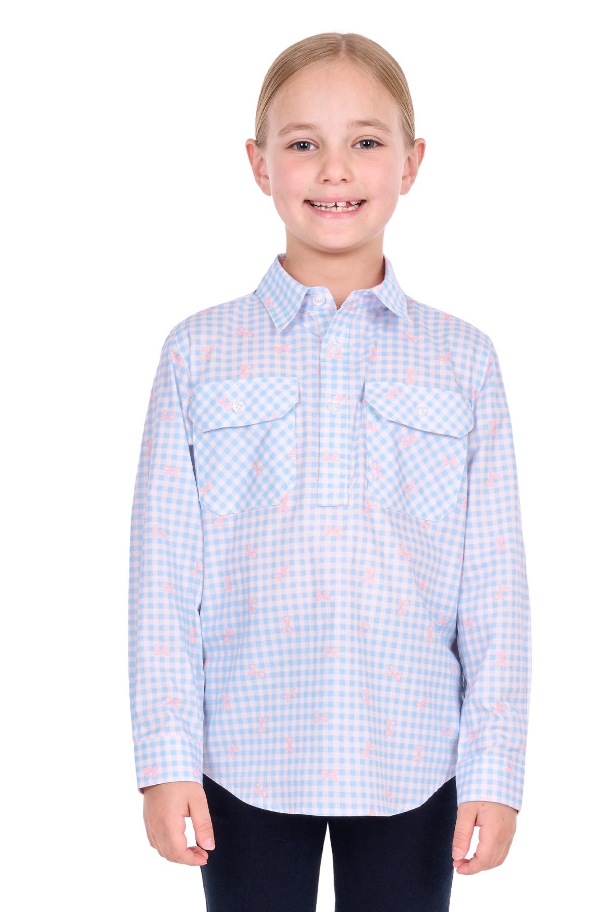 Kid’s Lillia Half Placket Long Sleeve Shirt