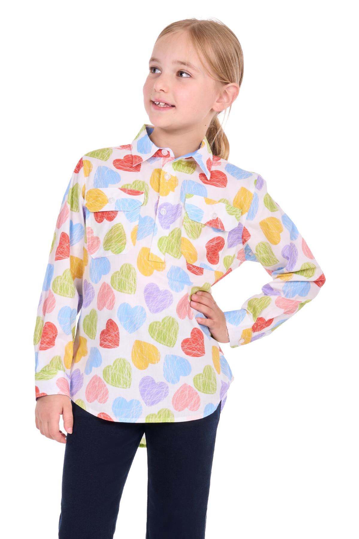 Kid’s Polly Half Placket Long Sleeve Shirt
