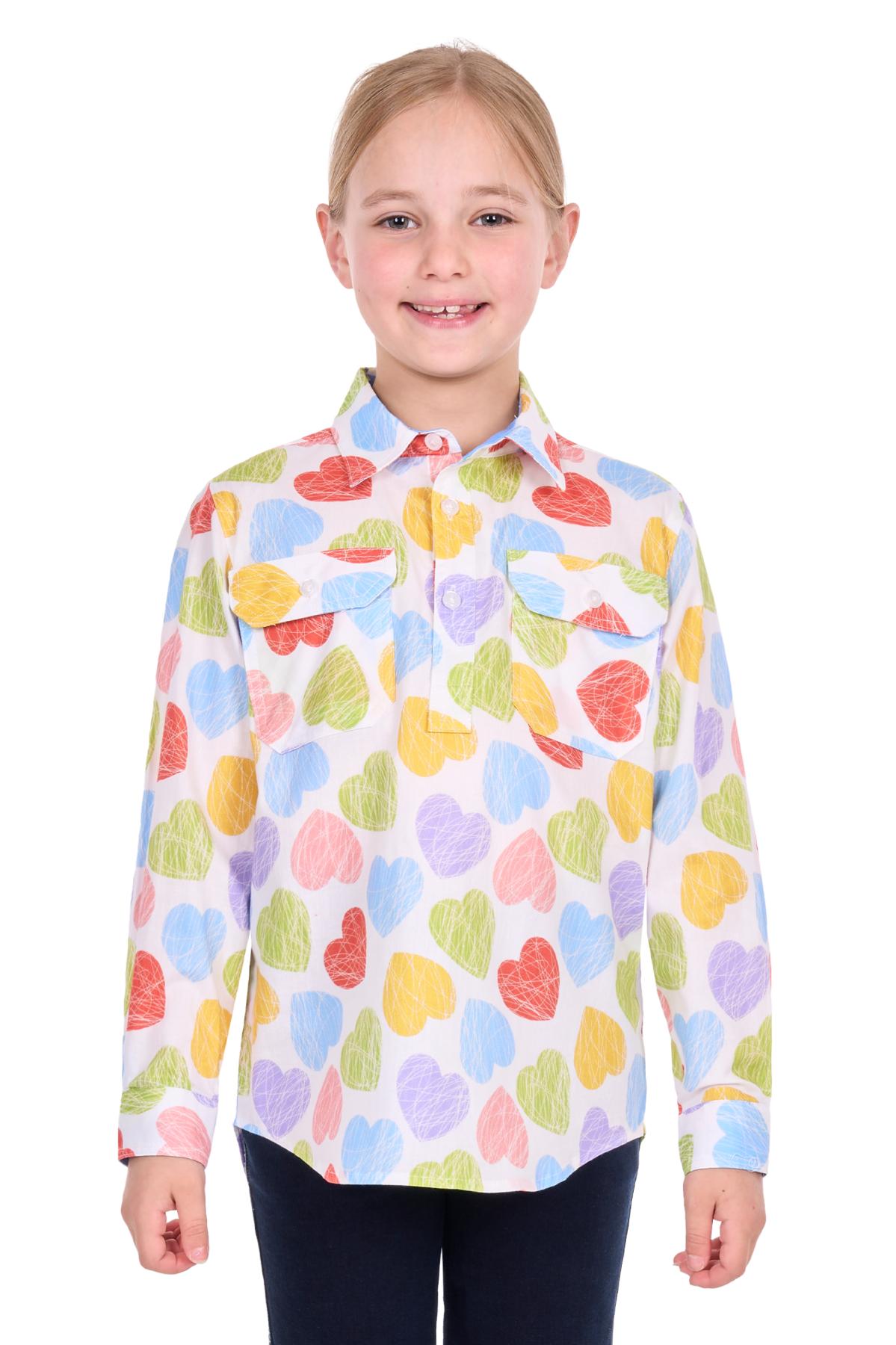 Kid’s Polly Half Placket Long Sleeve Shirt