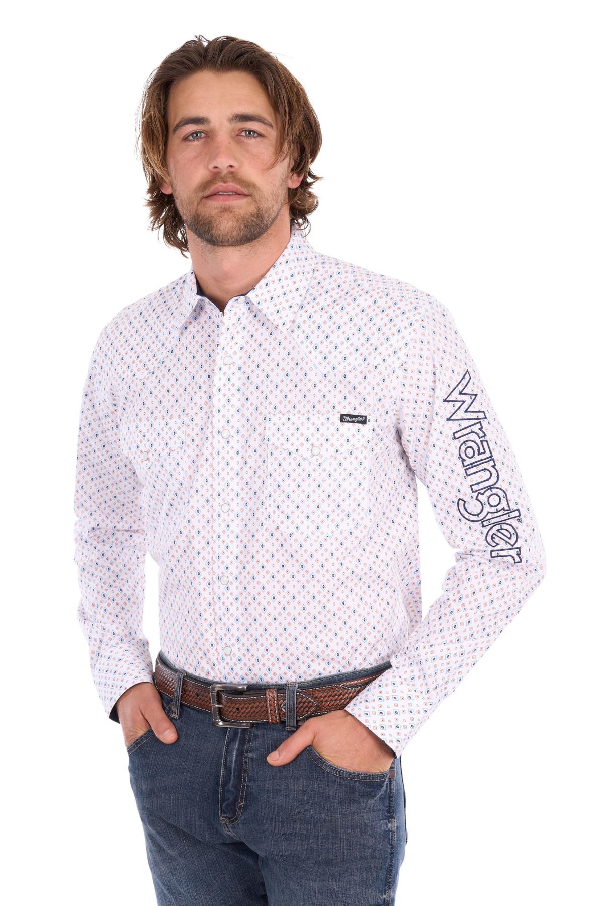 Men’s Frederick Print Logo Western Long Sleeve Shirt