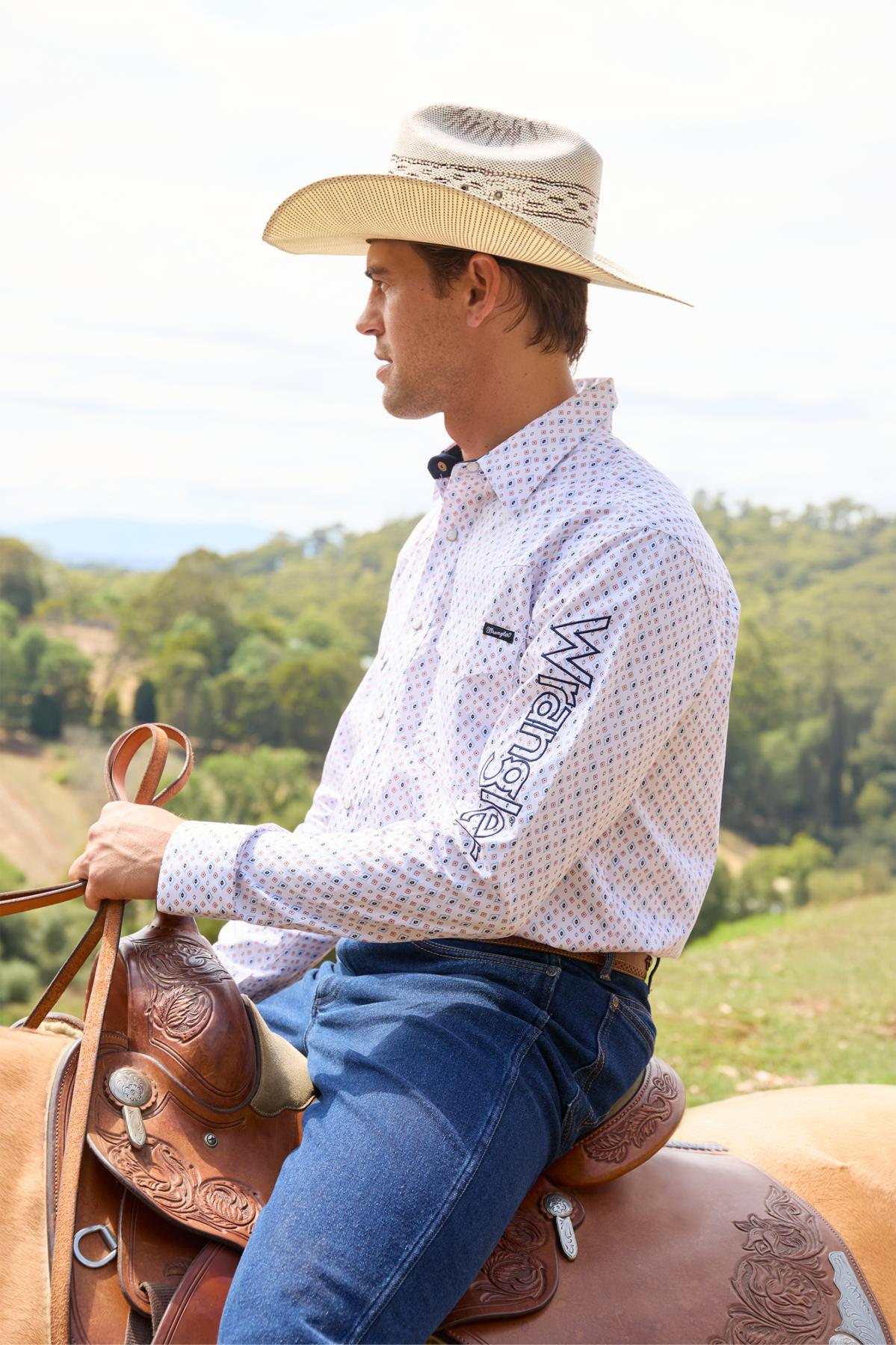 Men’s Frederick Print Logo Western Long Sleeve Shirt