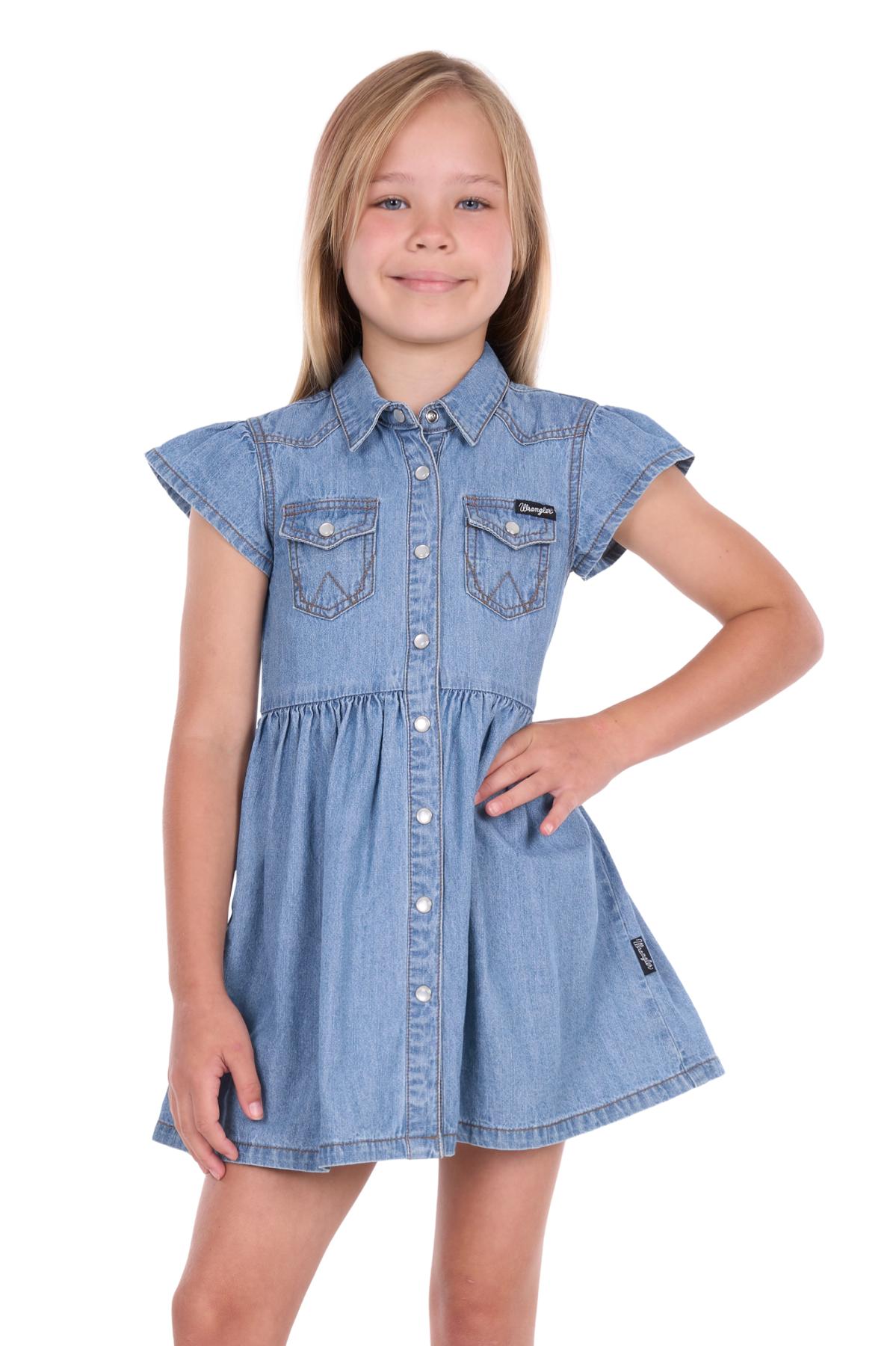 Girl’s Poppy Short Sleeve Denim Dress