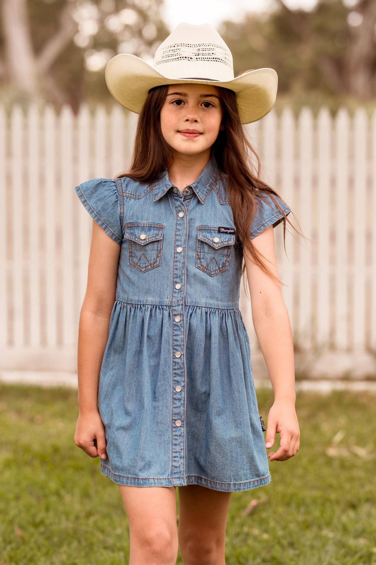 Girl’s Poppy Short Sleeve Denim Dress